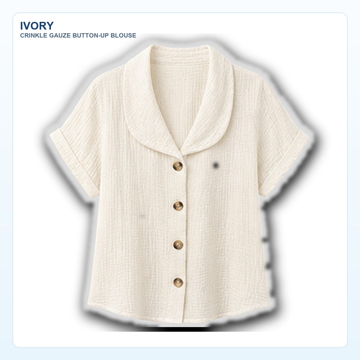 Women's Crinkle Gauze Short Sleeve Button-Up Blouses