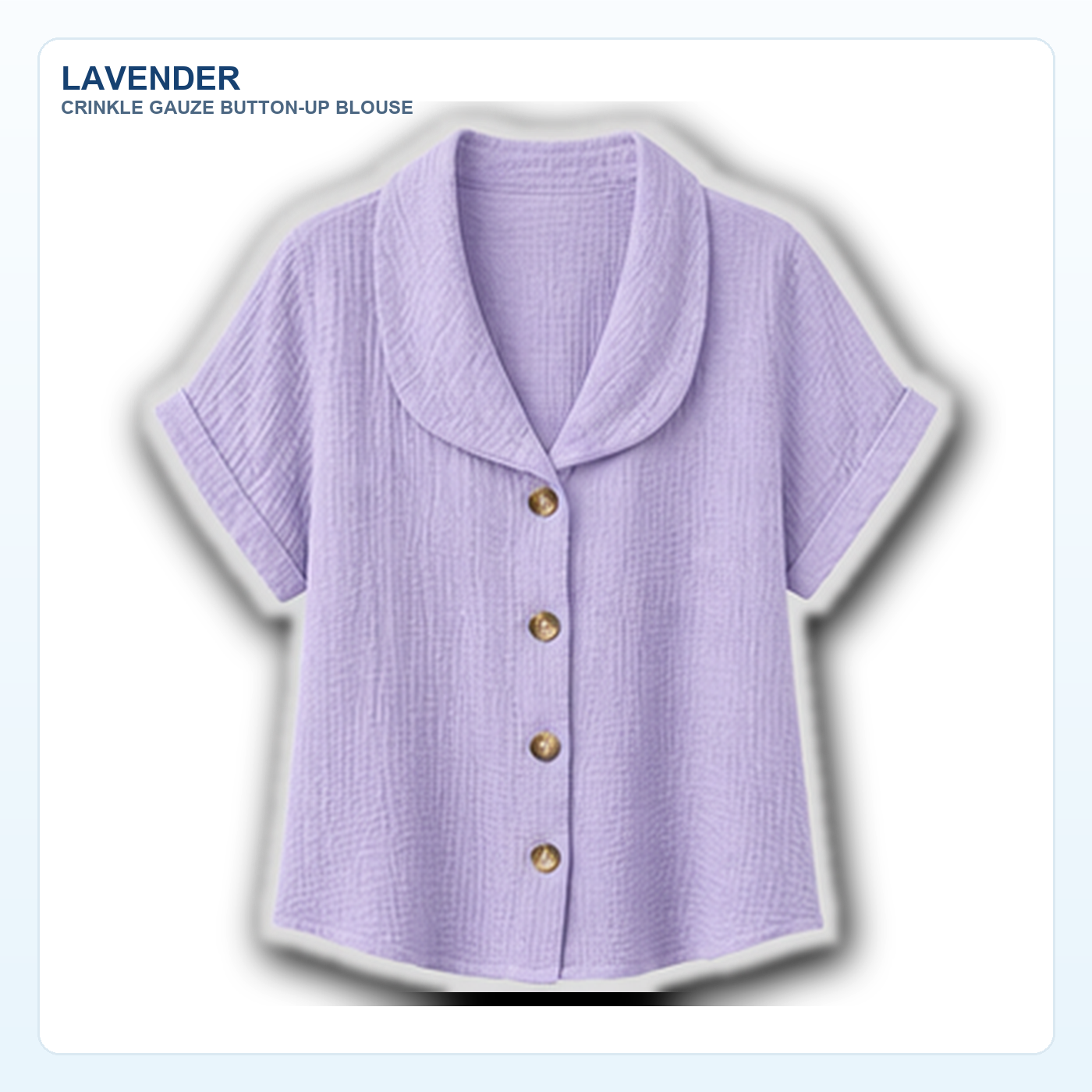 Women's Crinkle Gauze Short Sleeve Button-Up Blouses