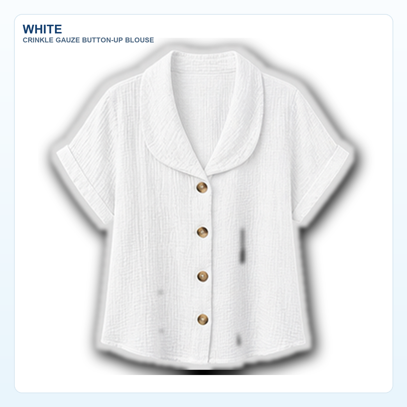 Women's Crinkle Gauze Short Sleeve Button-Up Blouses