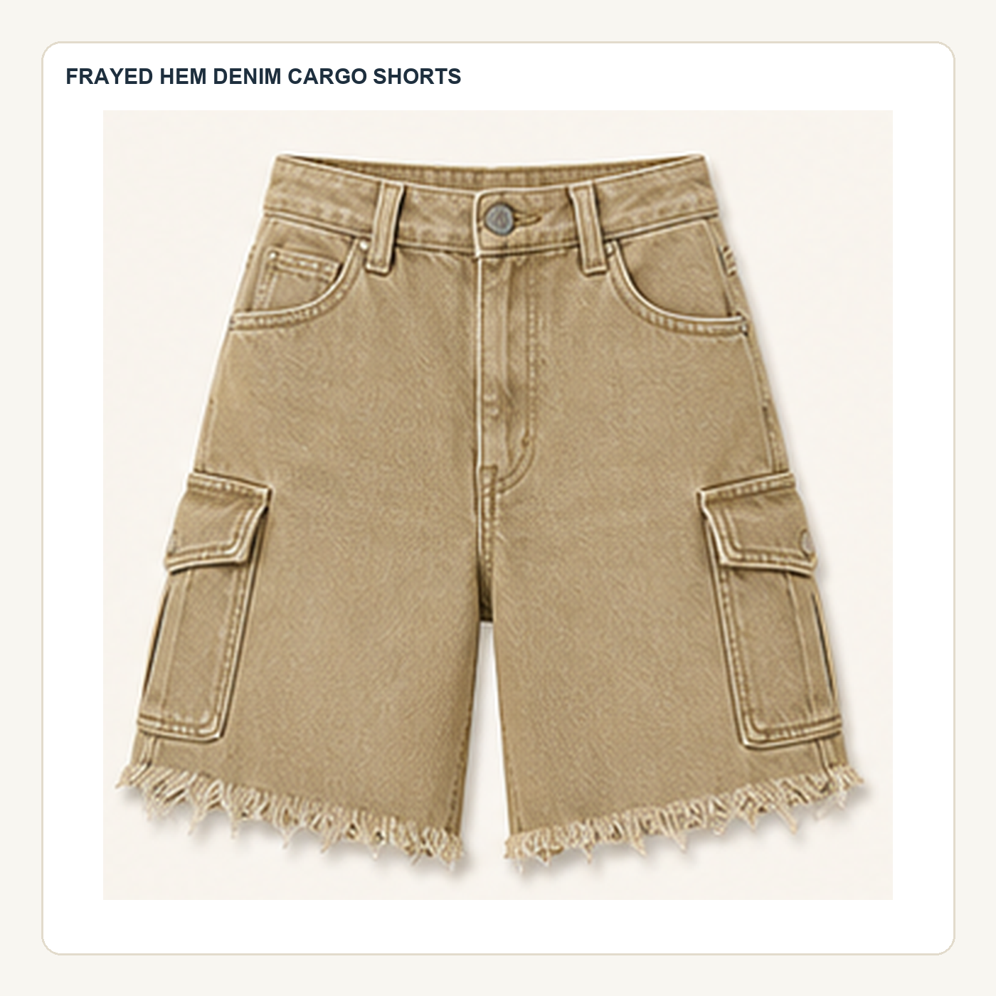 Women's Frayed Hem Denim Cargo Shorts