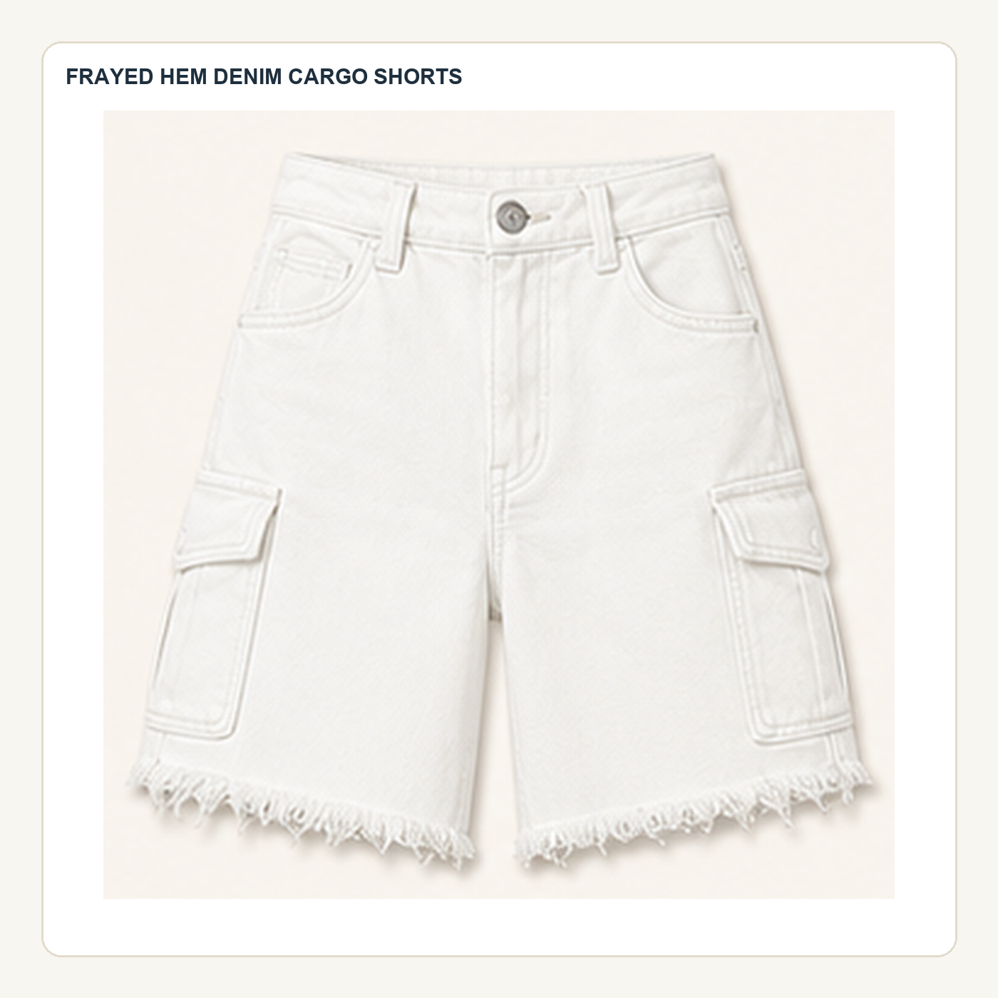 Women's Frayed Hem Denim Cargo Shorts