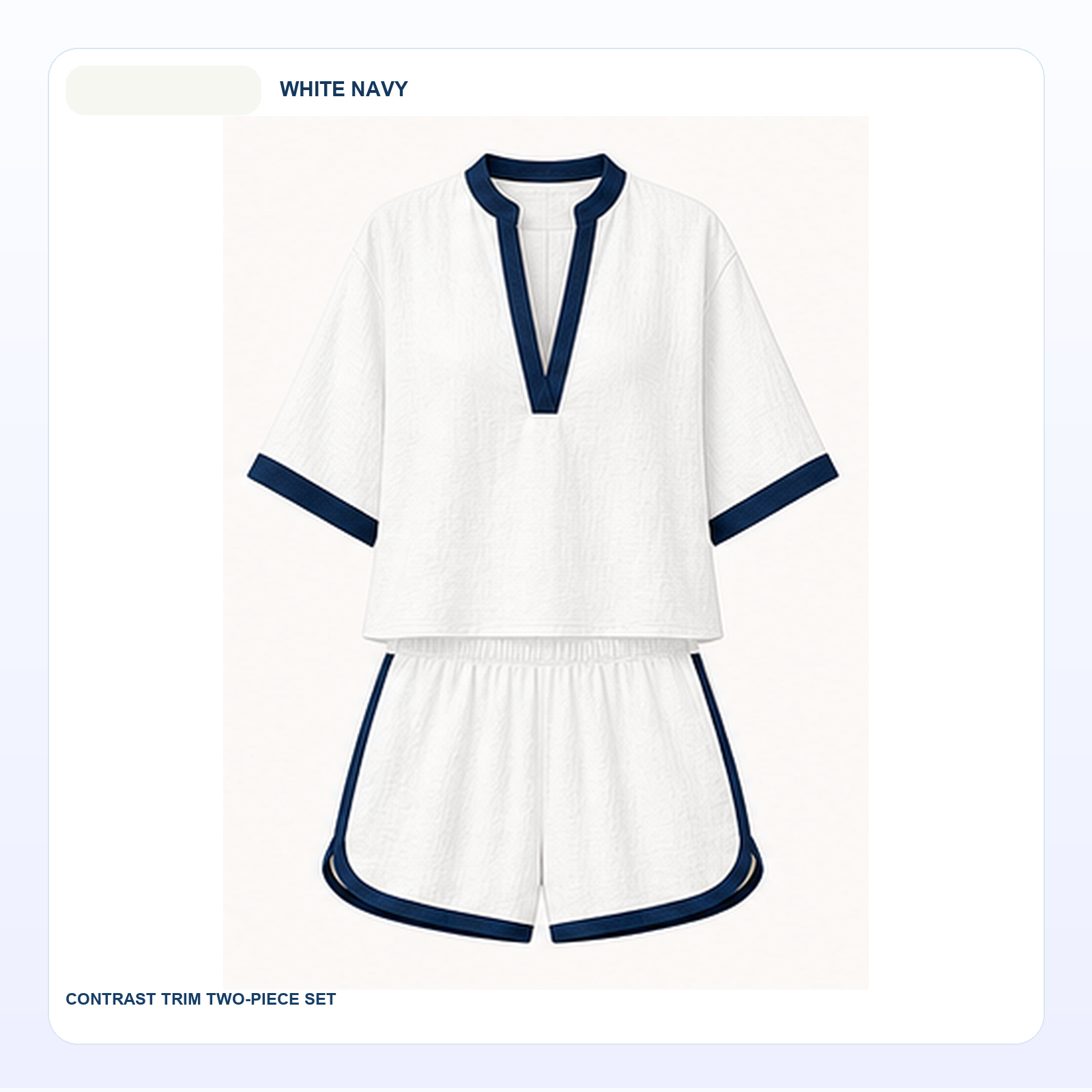 Women's Contrast Trim Linen Blend Top and Shorts Two-Piece Sets