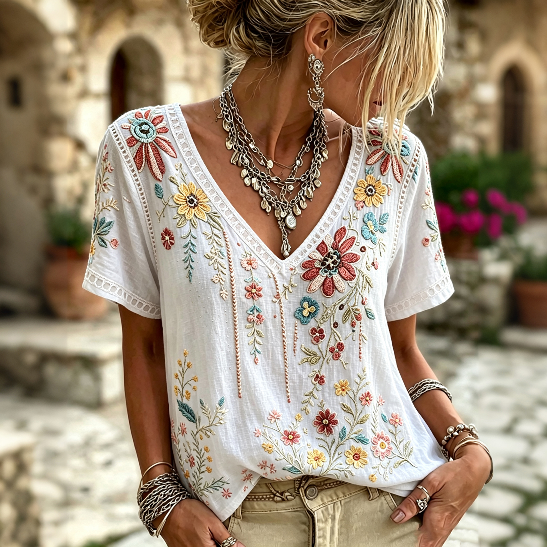 Women's Retro Vacation Cotton Linen Top