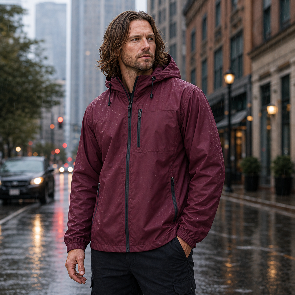 Men's Lightweight Hooded Waterproof Rain Jackets