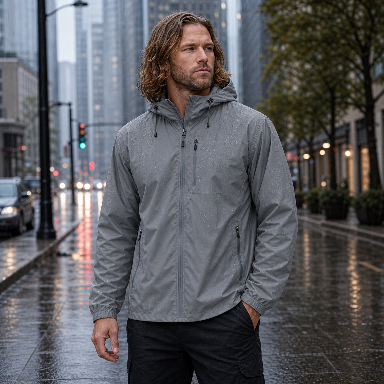 Men's Lightweight Hooded Waterproof Rain Jackets