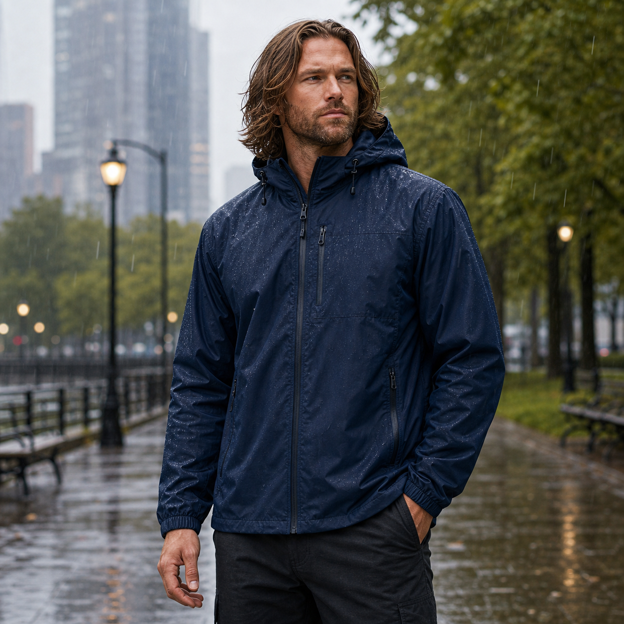 Men's Lightweight Hooded Waterproof Rain Jackets