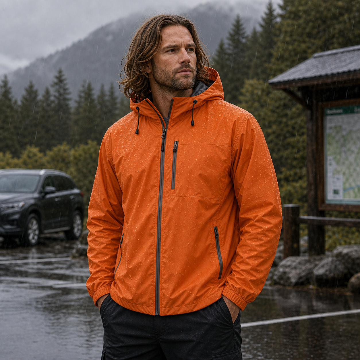 Men's Lightweight Hooded Waterproof Rain Jackets