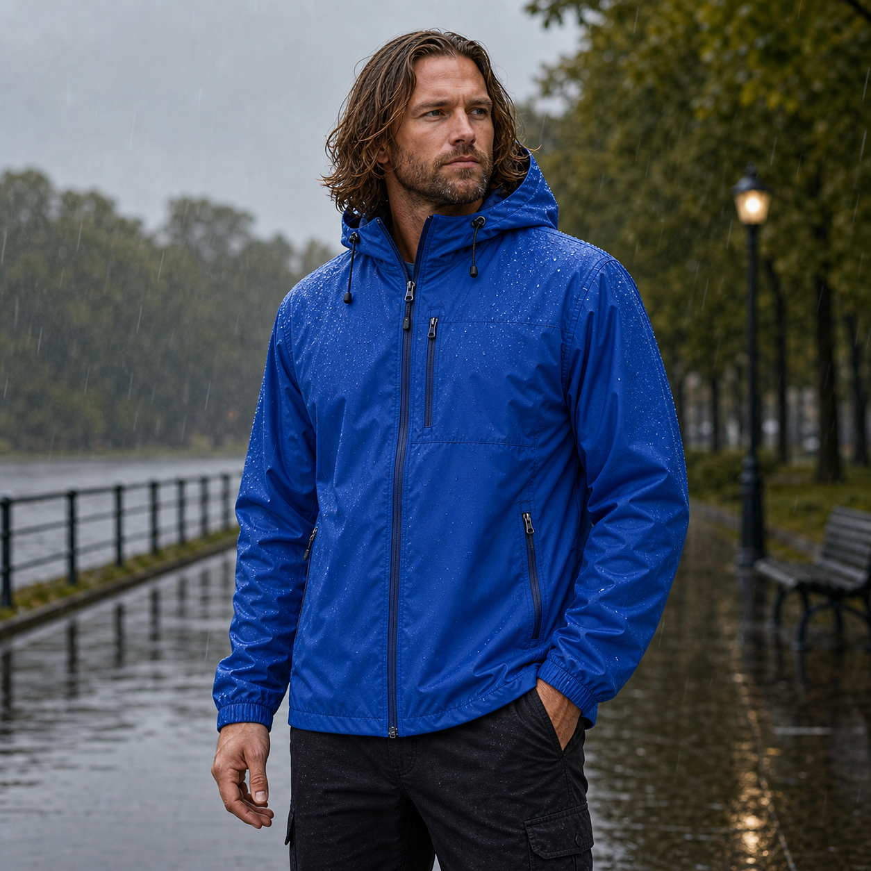 Men's Lightweight Hooded Waterproof Rain Jackets