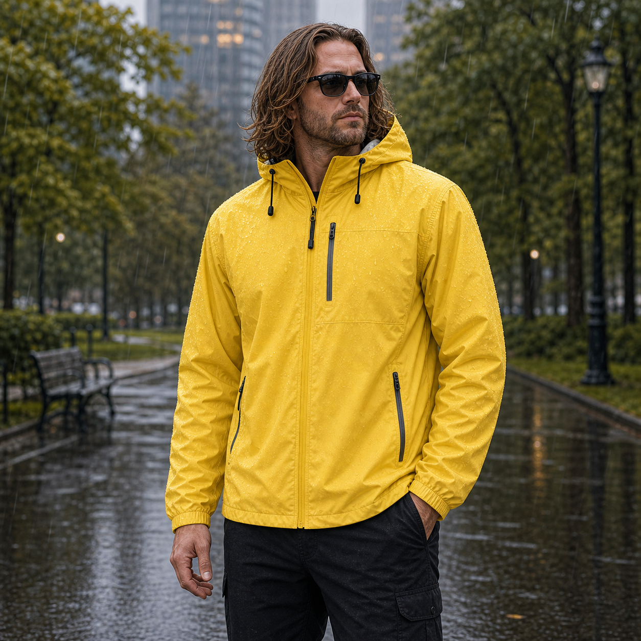 Men's Lightweight Hooded Waterproof Rain Jackets