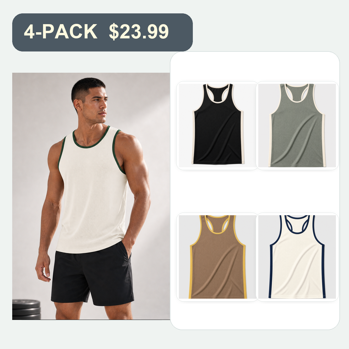 Men's Sleeveless Performance Running Tank Tops