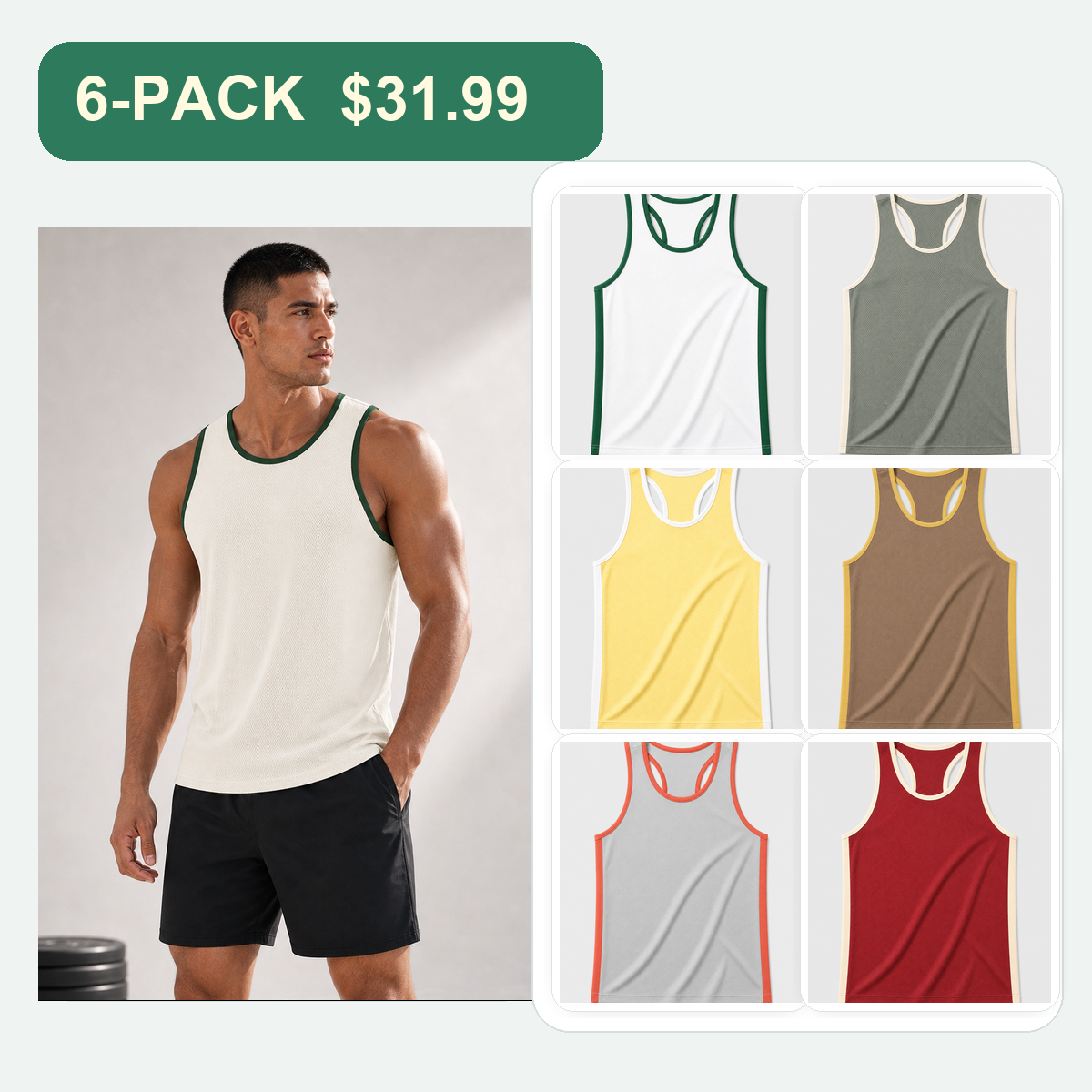 Men's Sleeveless Performance Running Tank Tops