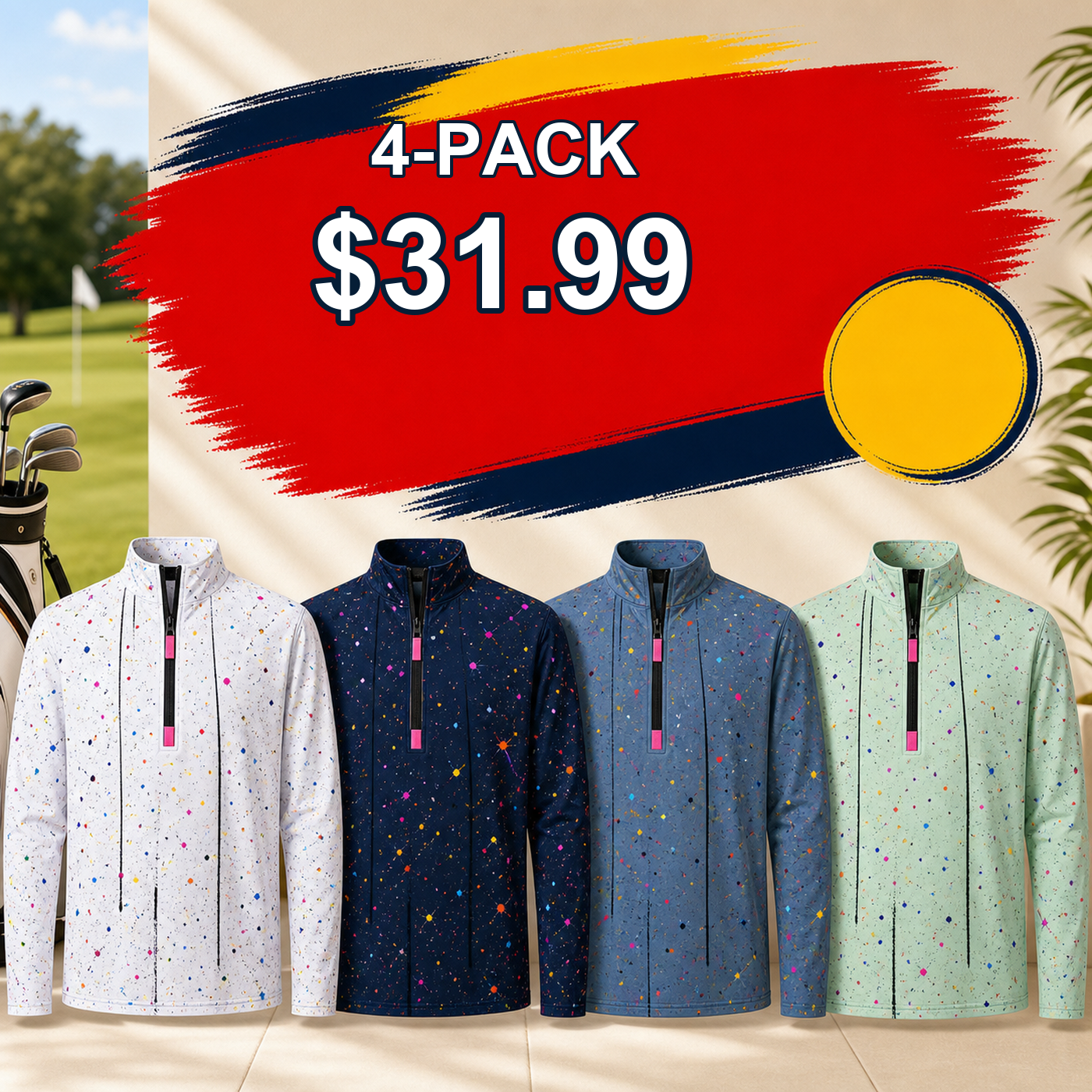 Men's Lightweight Performance Quarter-Zip Pullovers