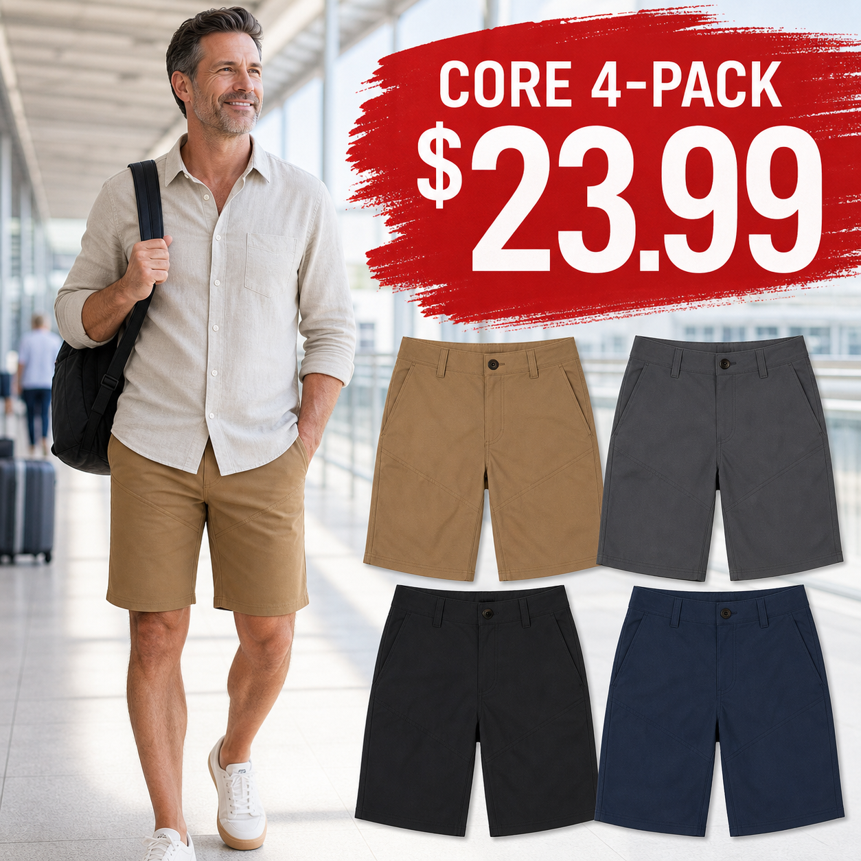 Men's Stretch Hybrid Travel Shorts