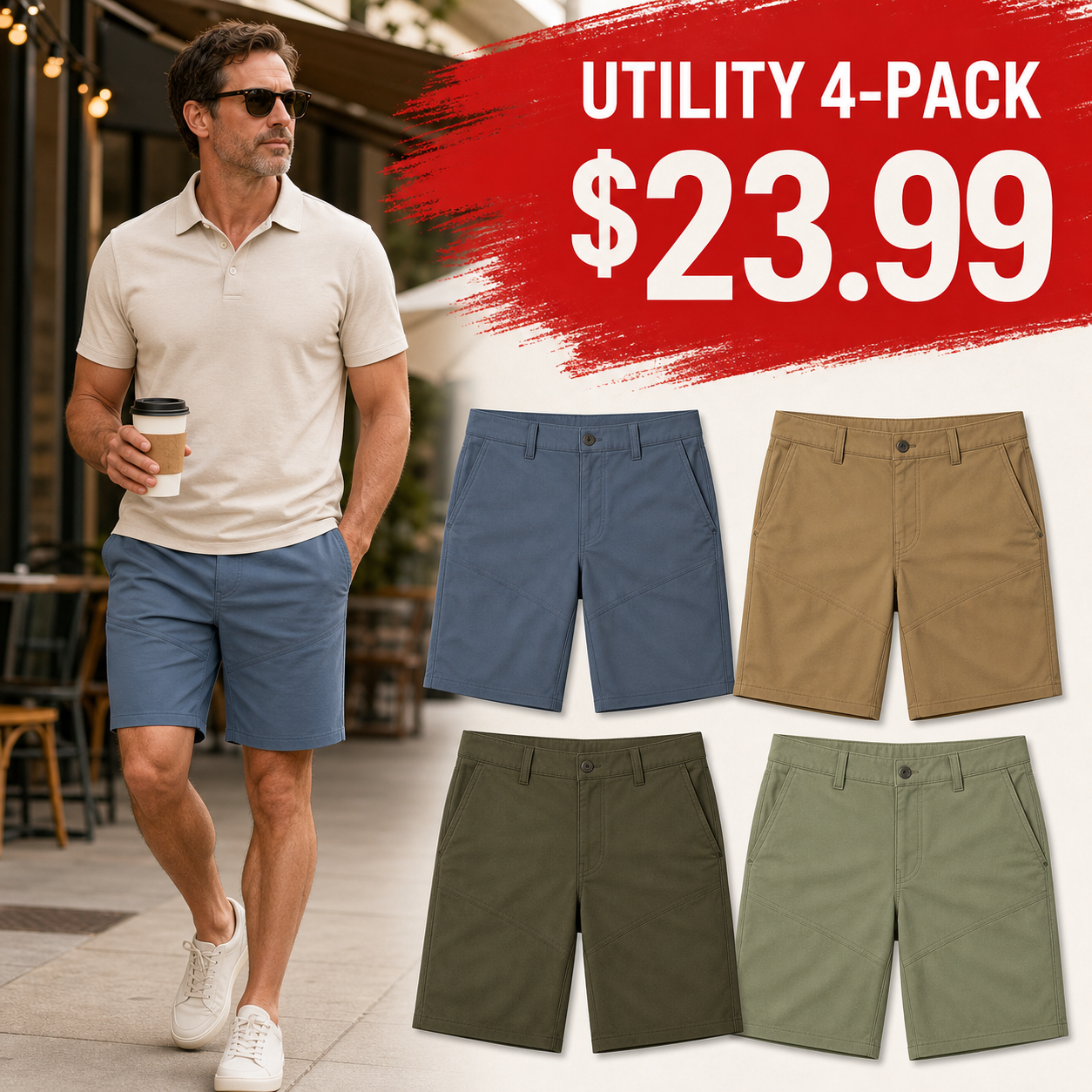Men's Stretch Hybrid Travel Shorts