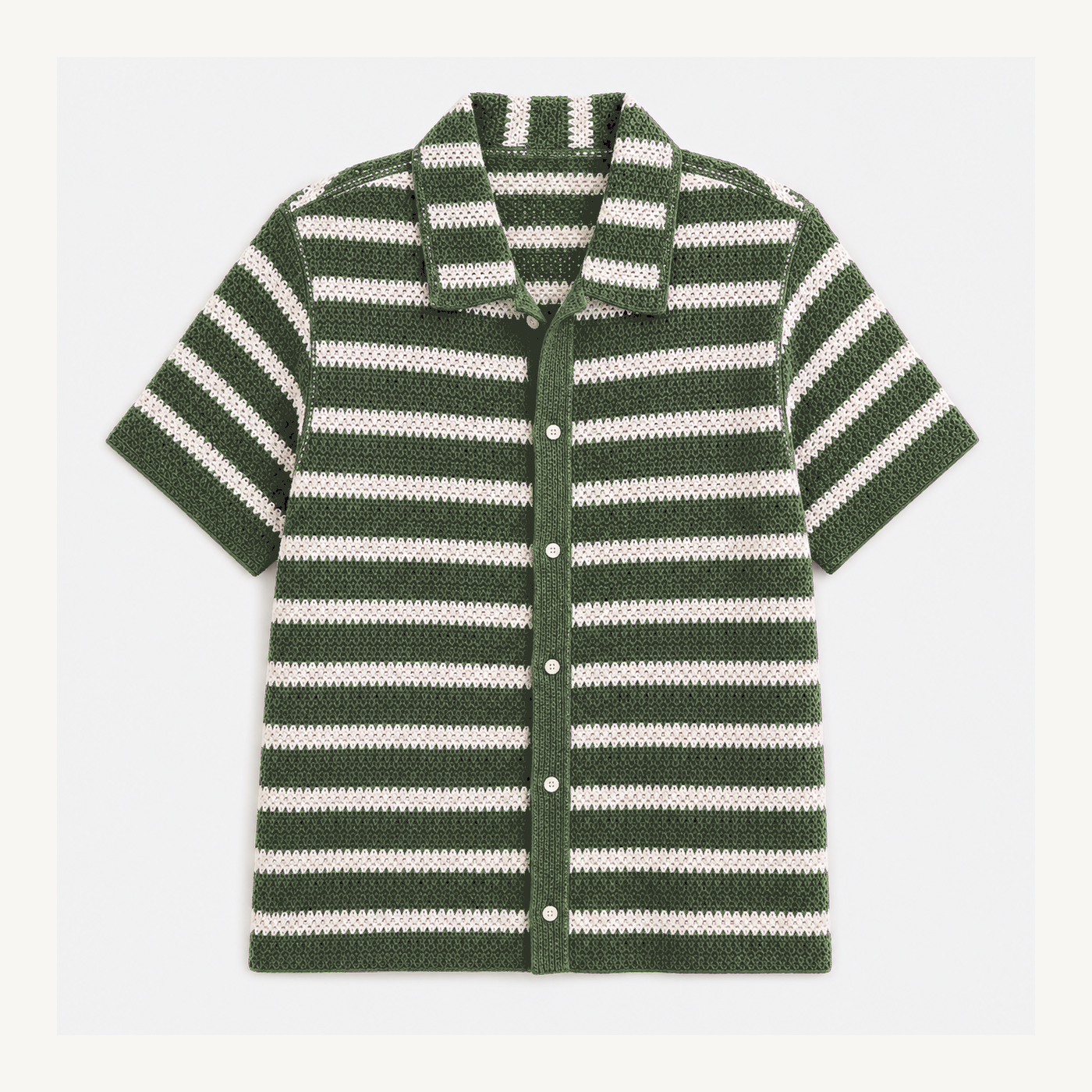 Men's Textured Knit Camp Collar Shirts