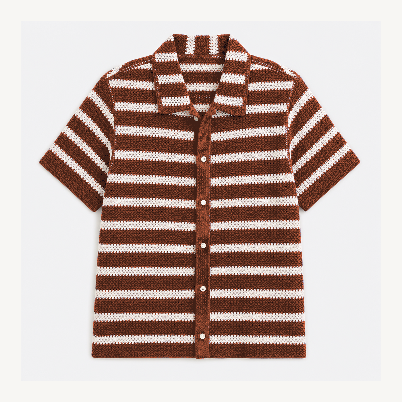 Men's Textured Knit Camp Collar Shirts