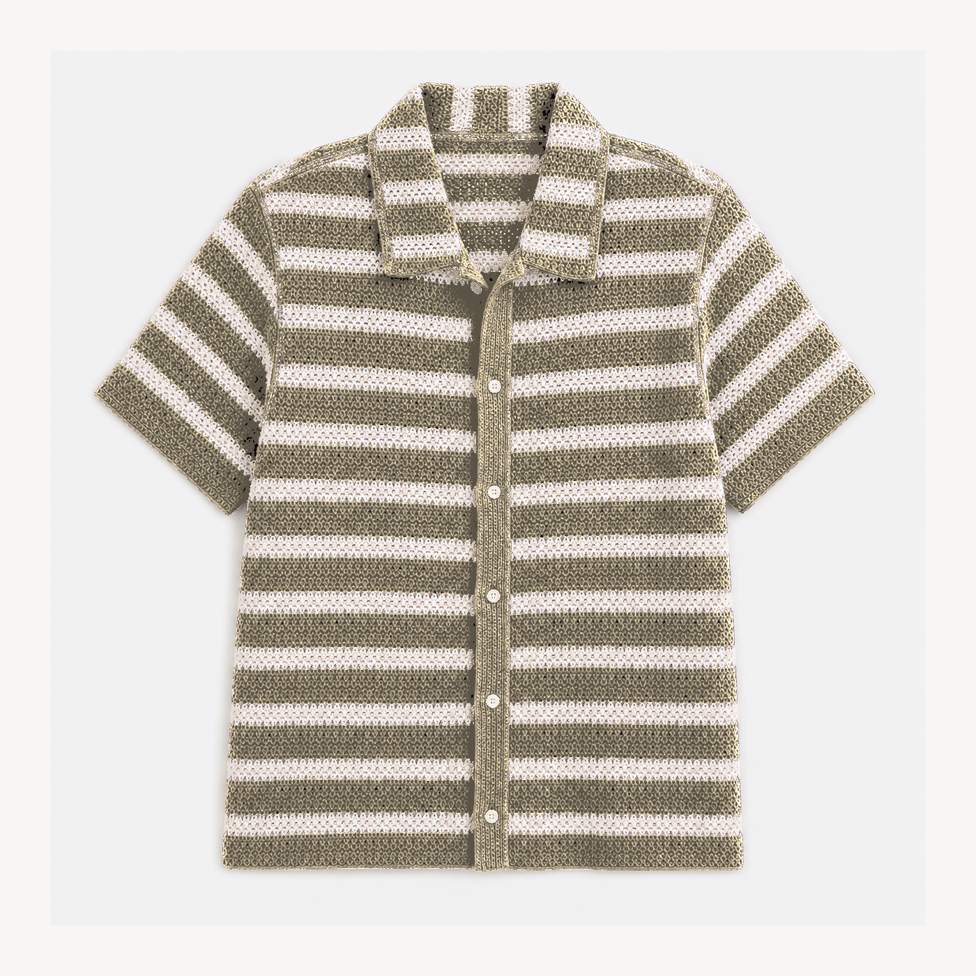 Men's Textured Knit Camp Collar Shirts