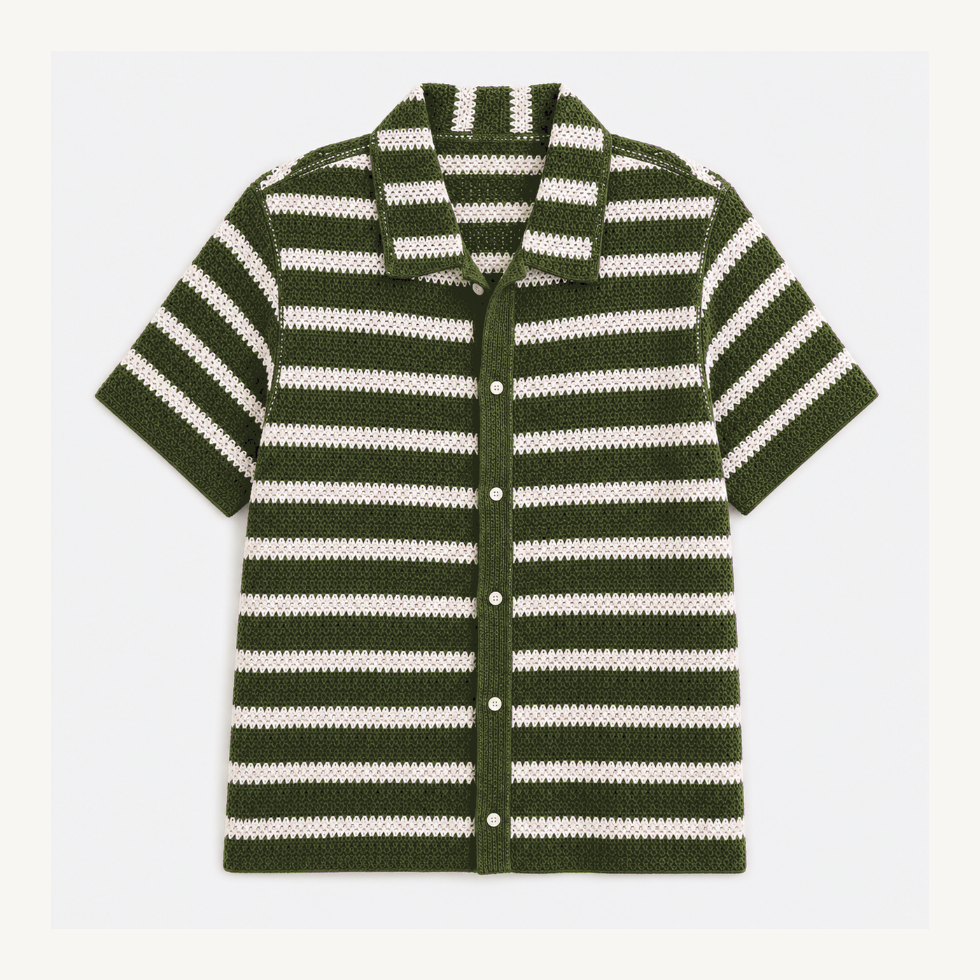 Men's Textured Knit Camp Collar Shirts
