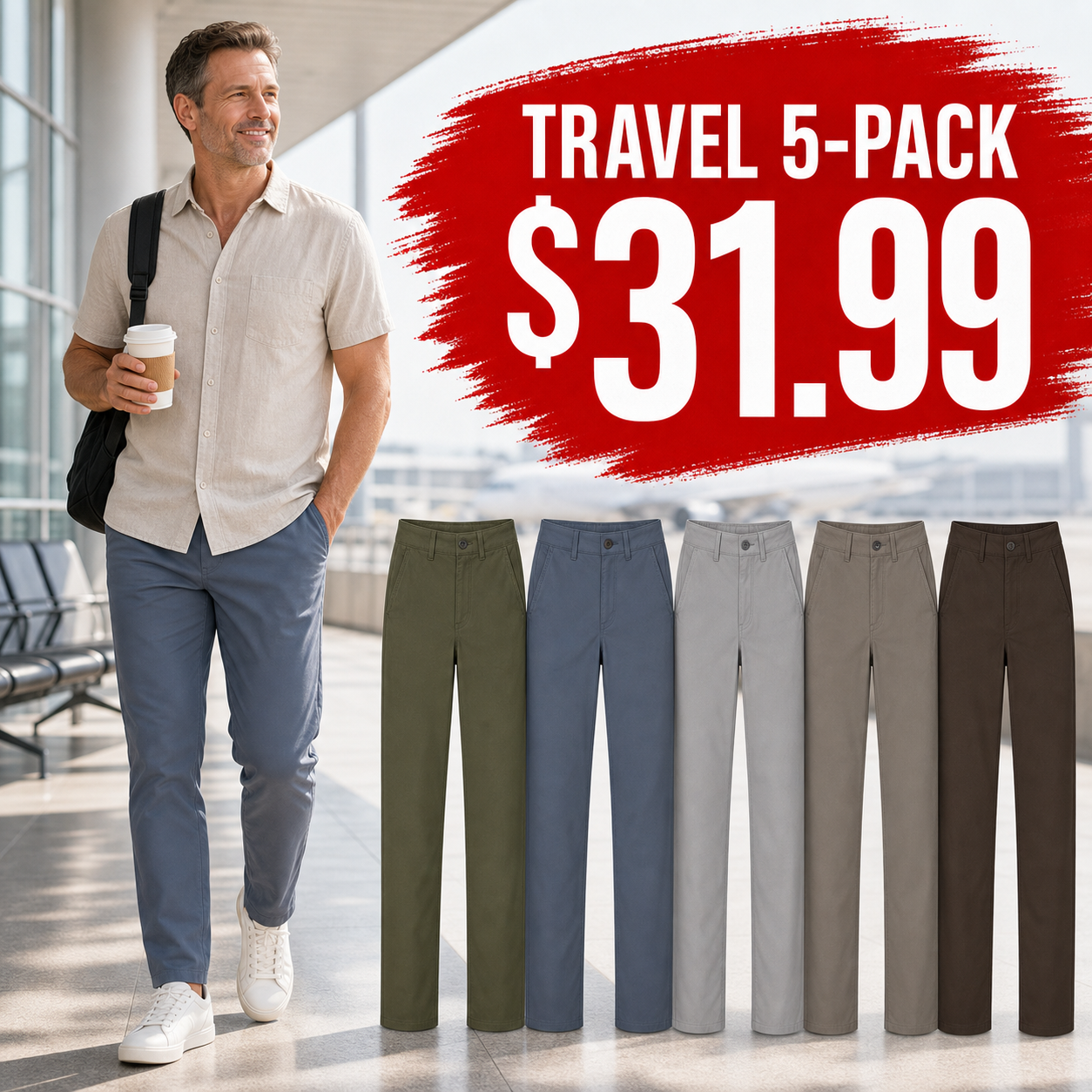 Men's Lightweight Stretch Commuter Pants