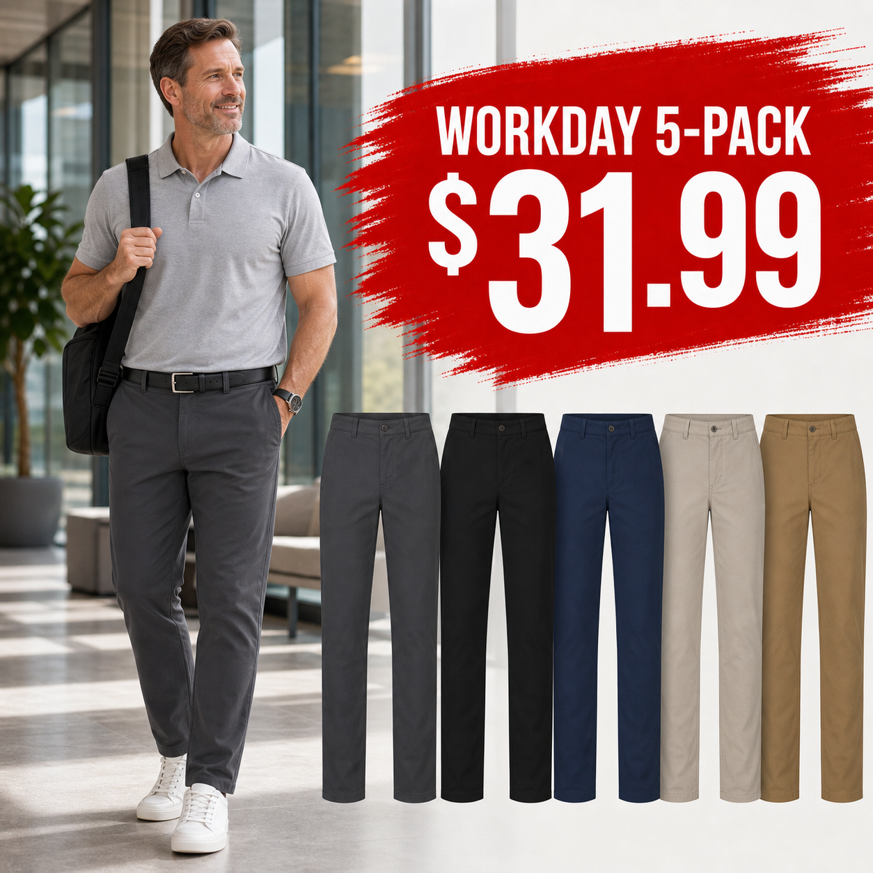 Men's Lightweight Stretch Commuter Pants