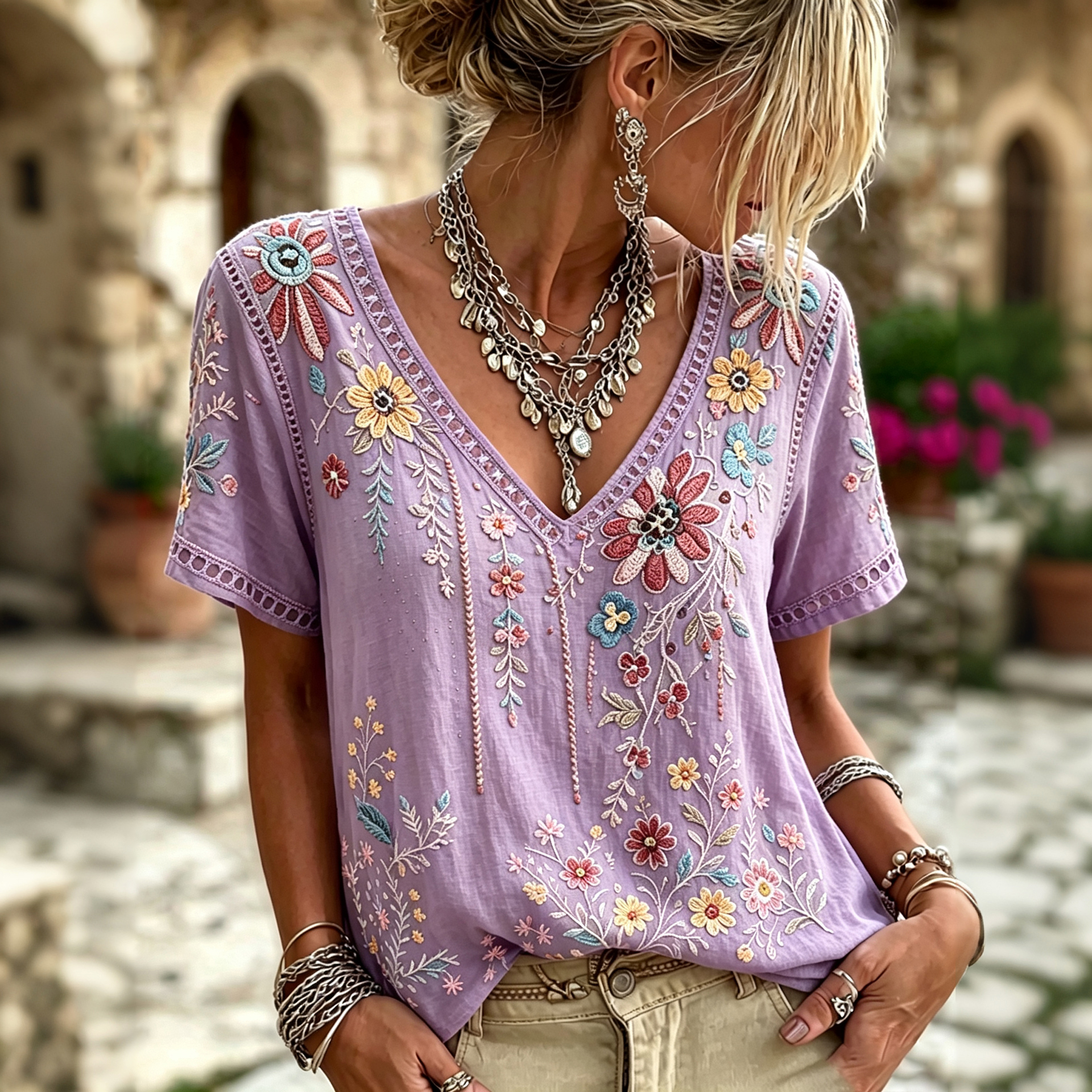 Women's Retro Vacation Cotton Linen Top