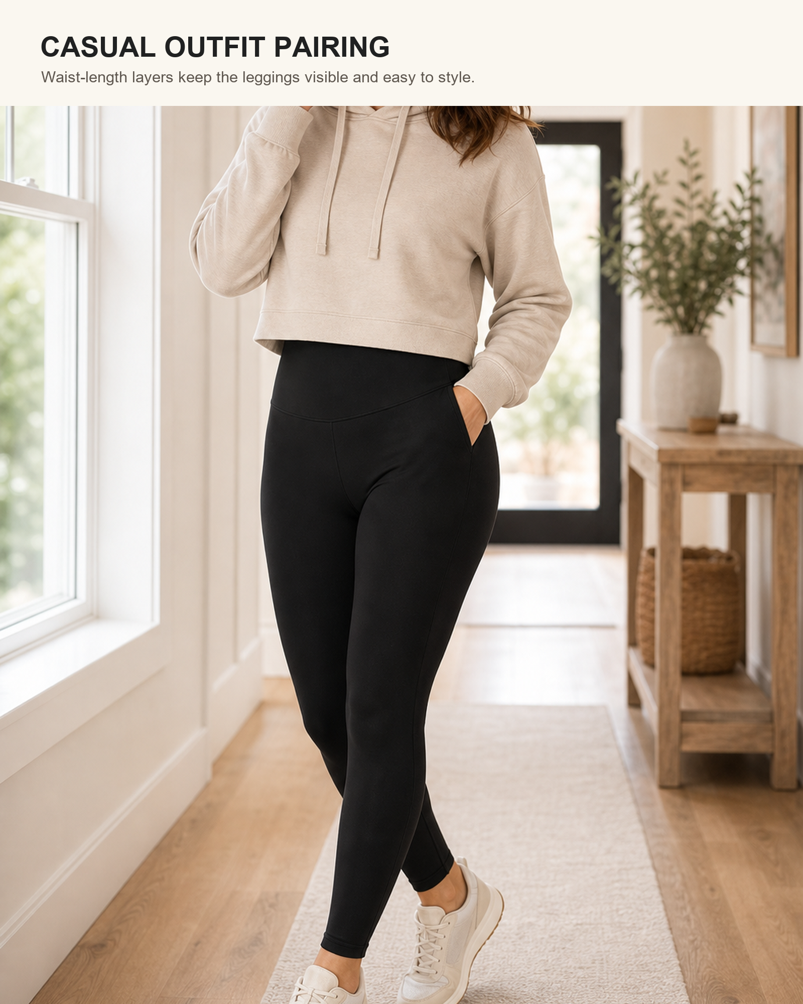 High-Waist Fleece-Lined Seamless Leggings for Women