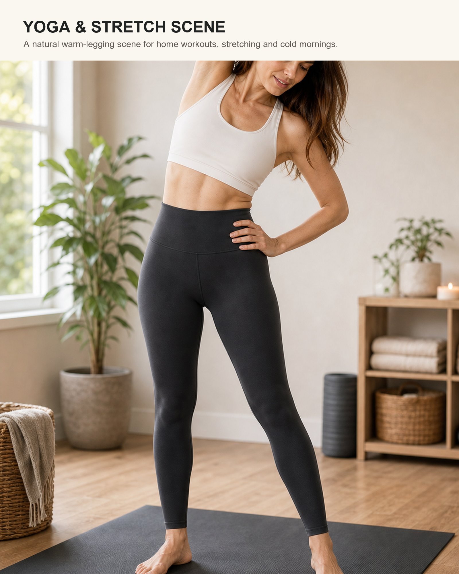 High-Waist Fleece-Lined Seamless Leggings for Women