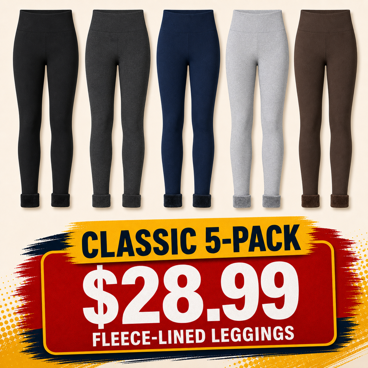 High-Waist Fleece-Lined Seamless Leggings for Women