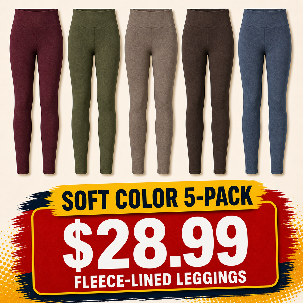 High-Waist Fleece-Lined Seamless Leggings for Women