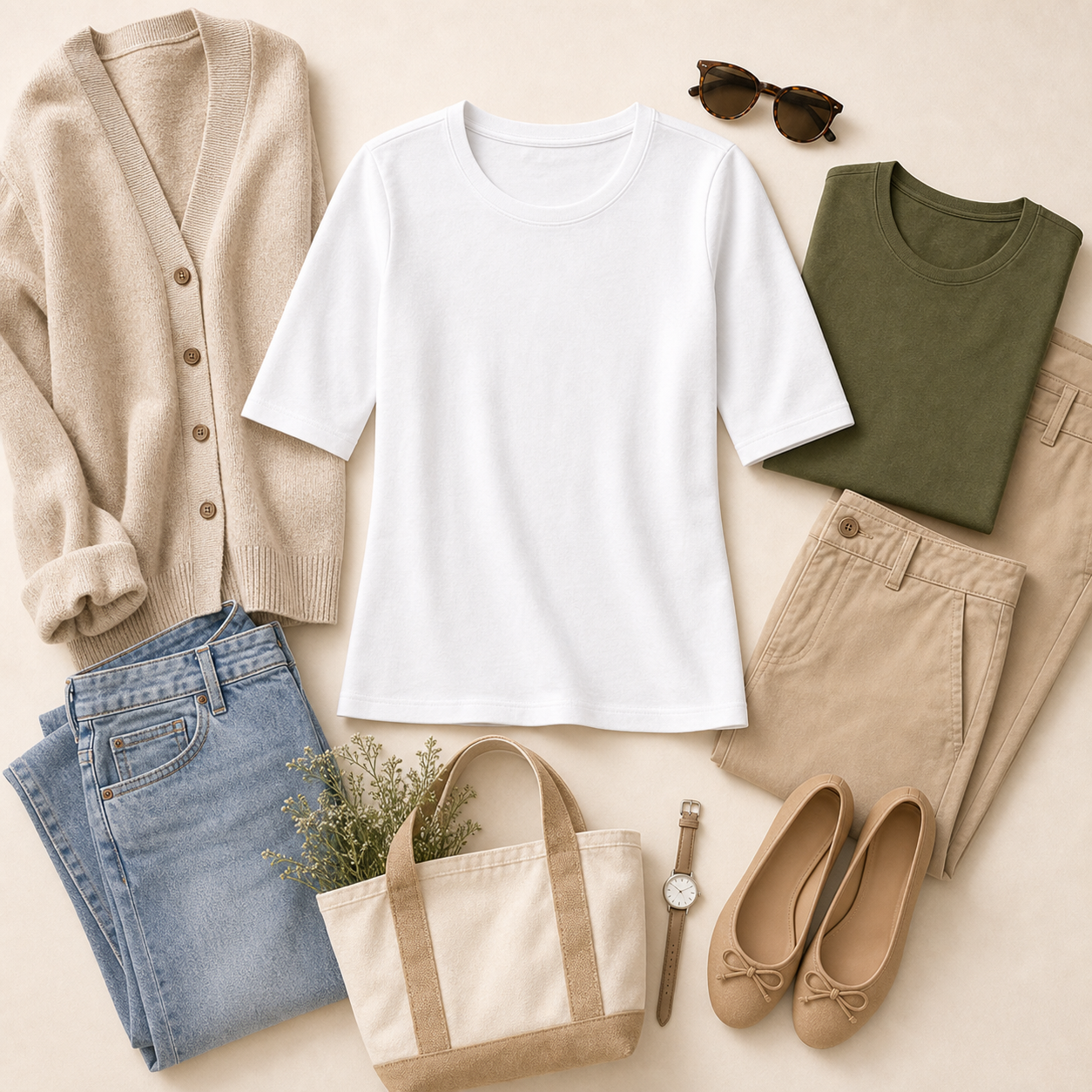 Women's Half Sleeve Crew Neck Tees