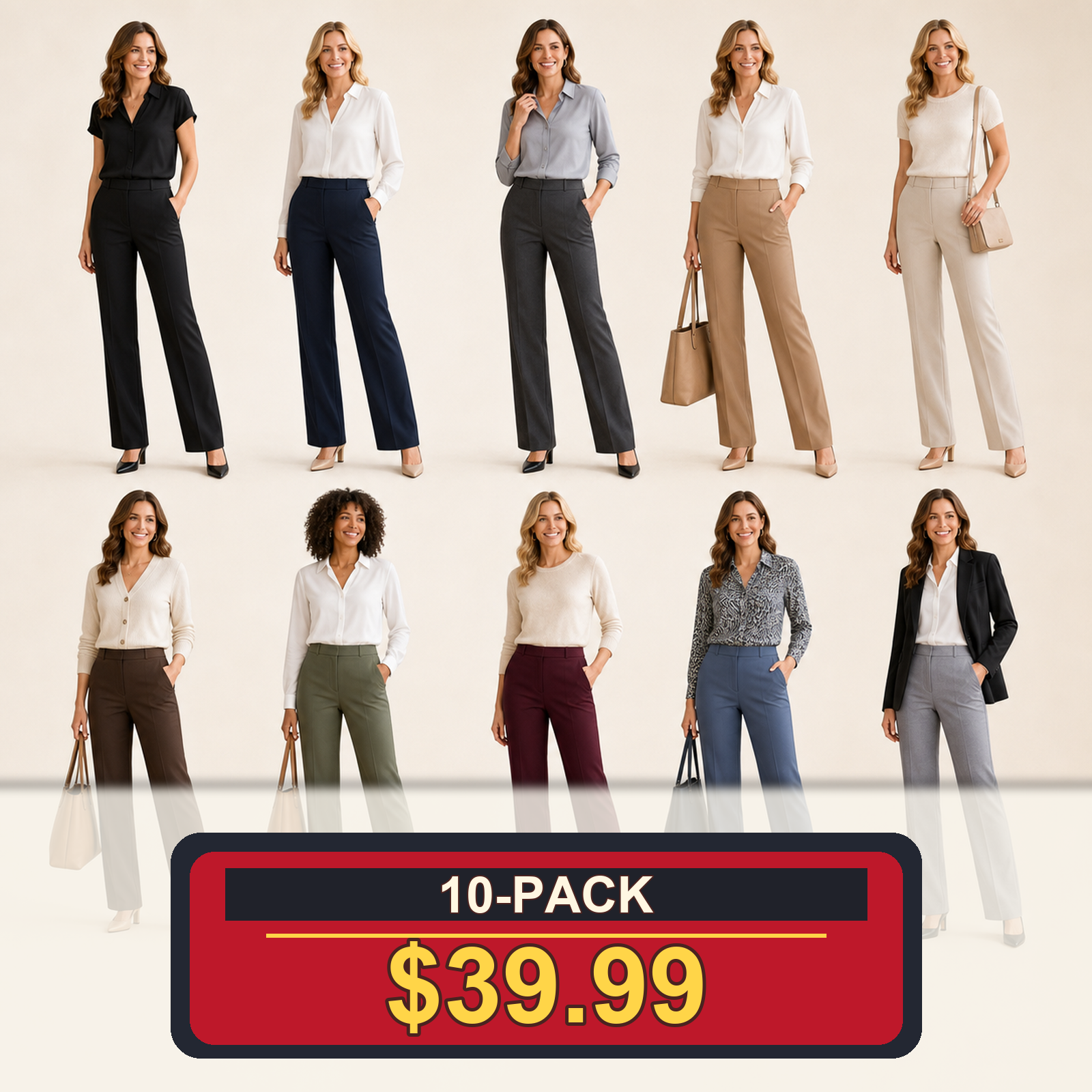 Workday Stretch Trouser Pants for Women