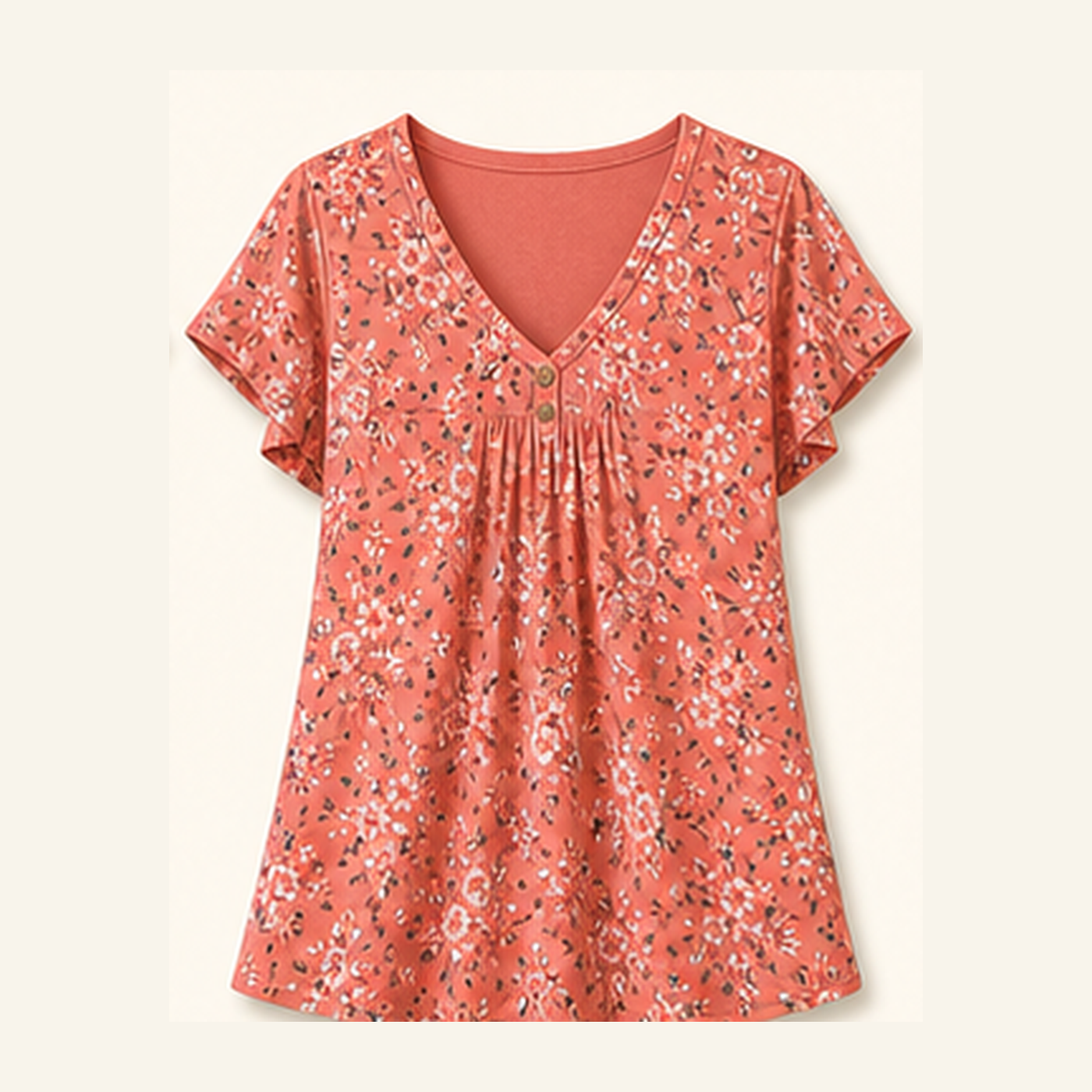 Women's Floral Cap Sleeve Summer Tops