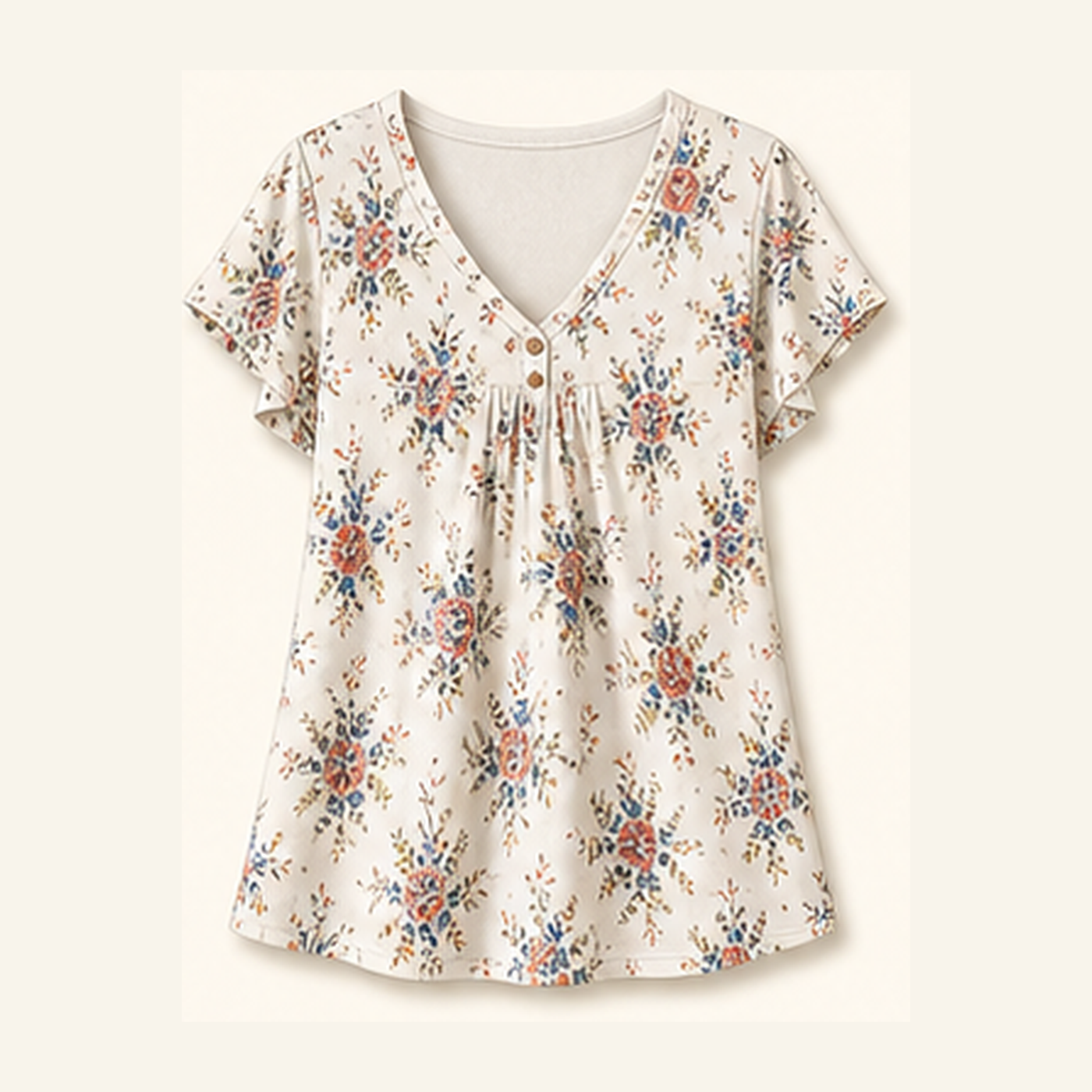 Women's Floral Cap Sleeve Summer Tops