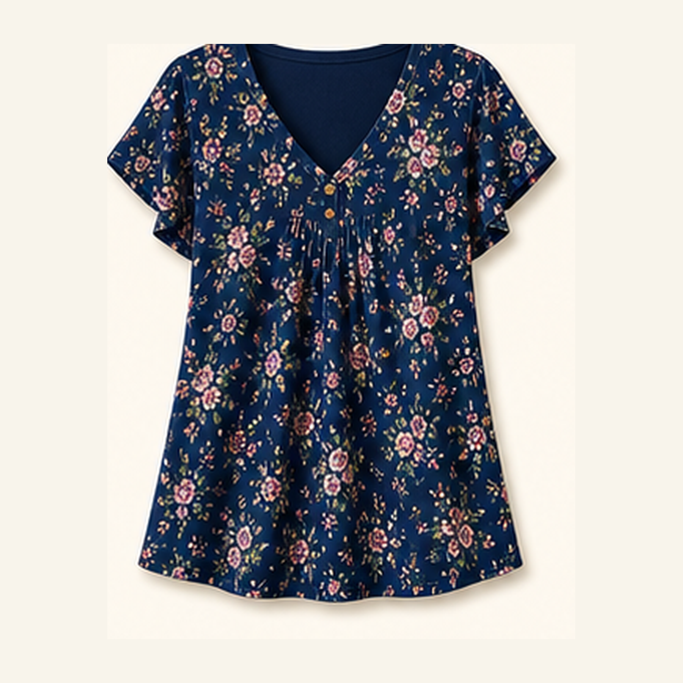 Women's Floral Cap Sleeve Summer Tops