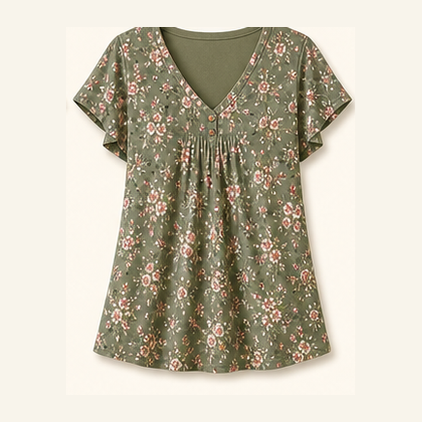 Women's Floral Cap Sleeve Summer Tops
