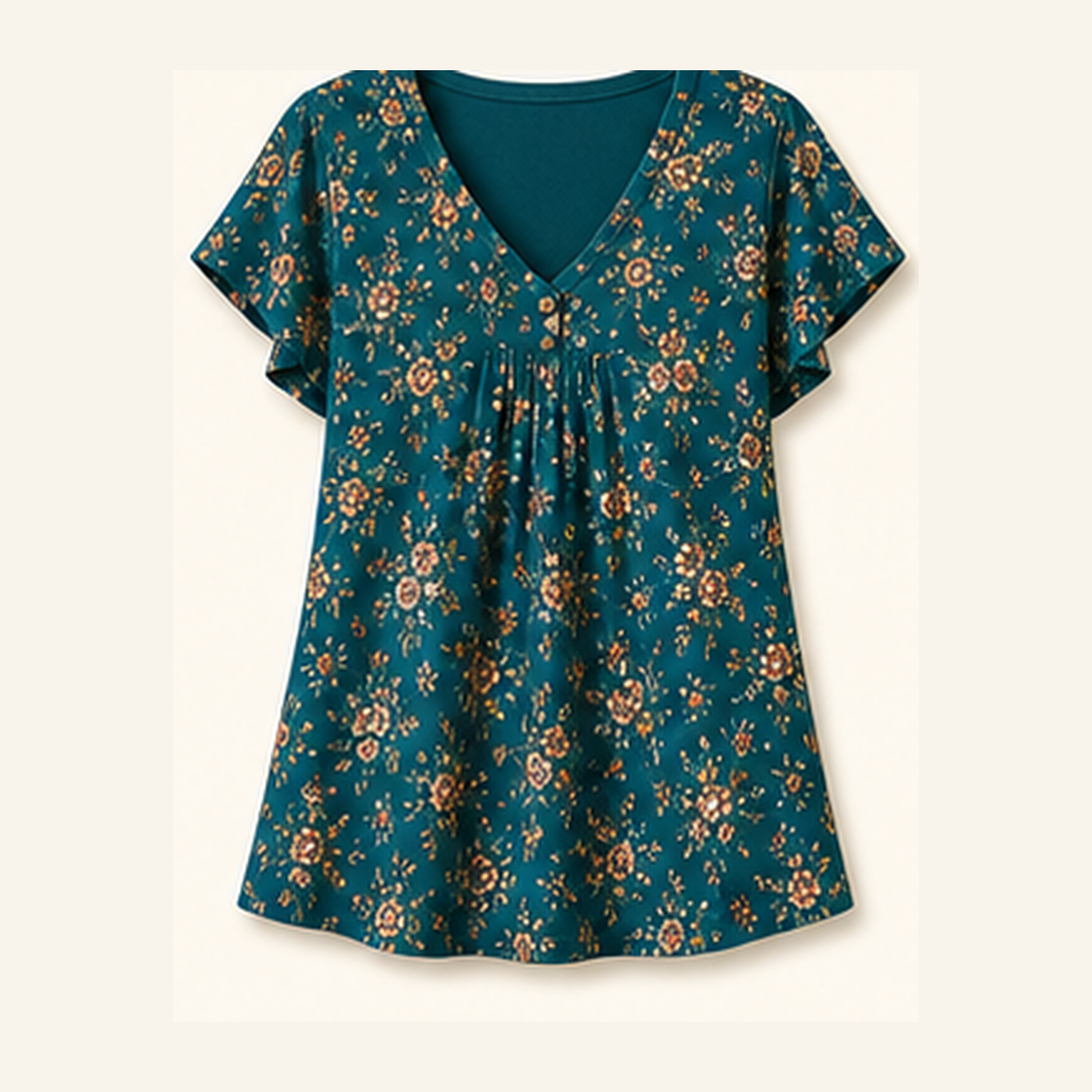 Women's Floral Cap Sleeve Summer Tops