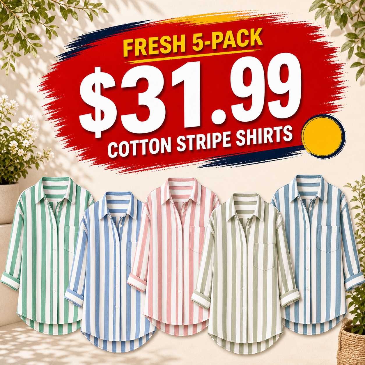Oversized Cotton Stripe Boyfriend Shirt for Women
