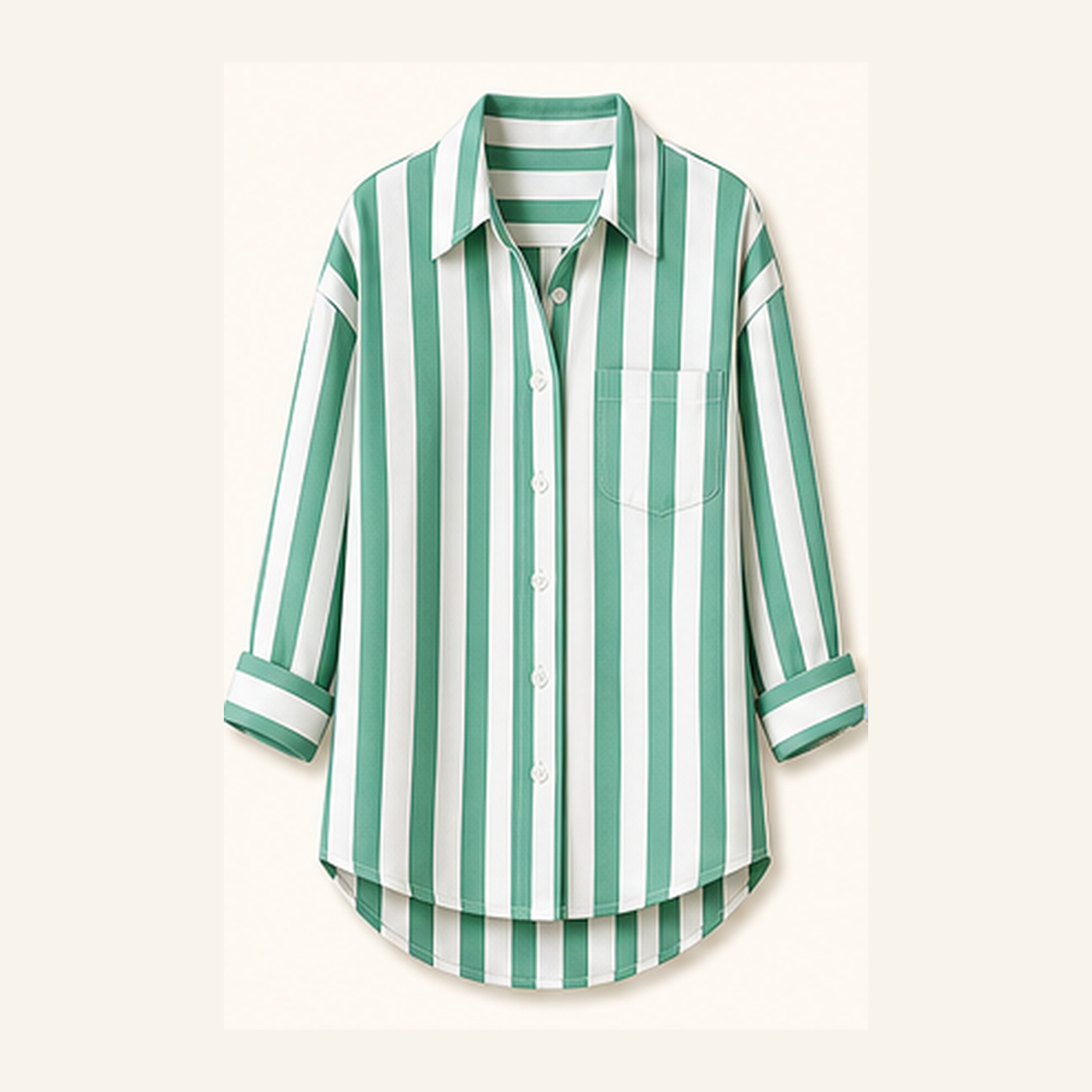 Oversized Cotton Stripe Boyfriend Shirt for Women