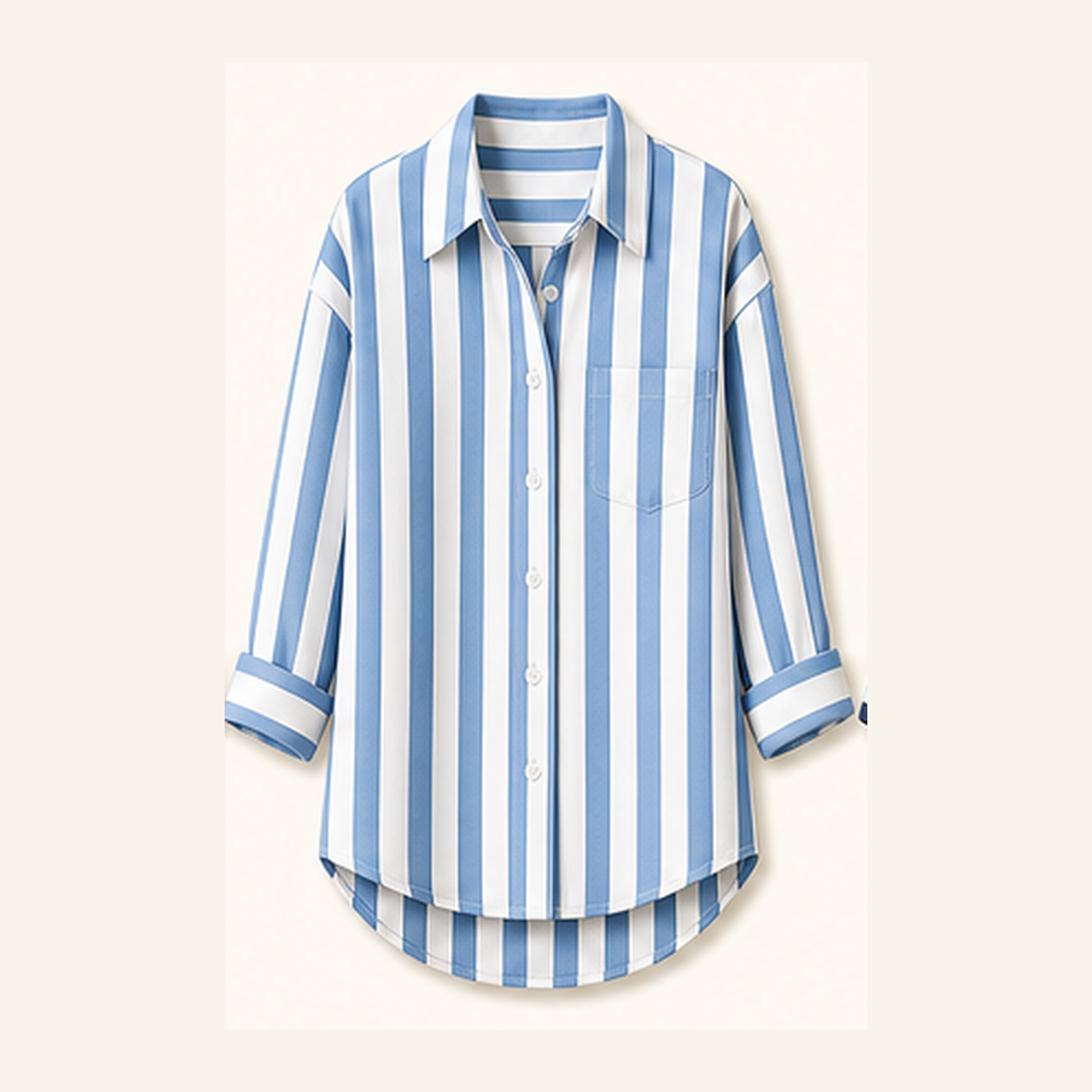 Oversized Cotton Stripe Boyfriend Shirt for Women