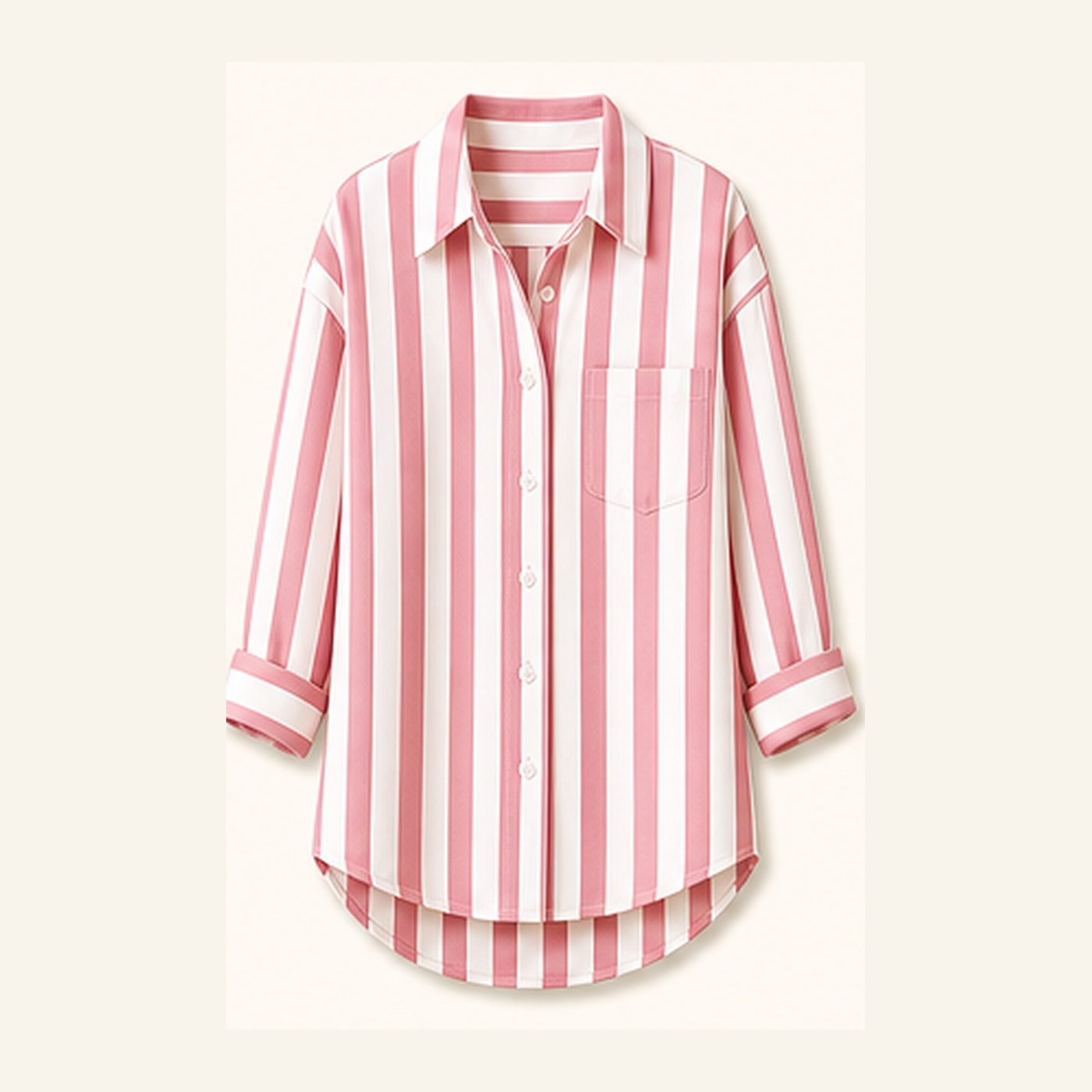 Oversized Cotton Stripe Boyfriend Shirt for Women