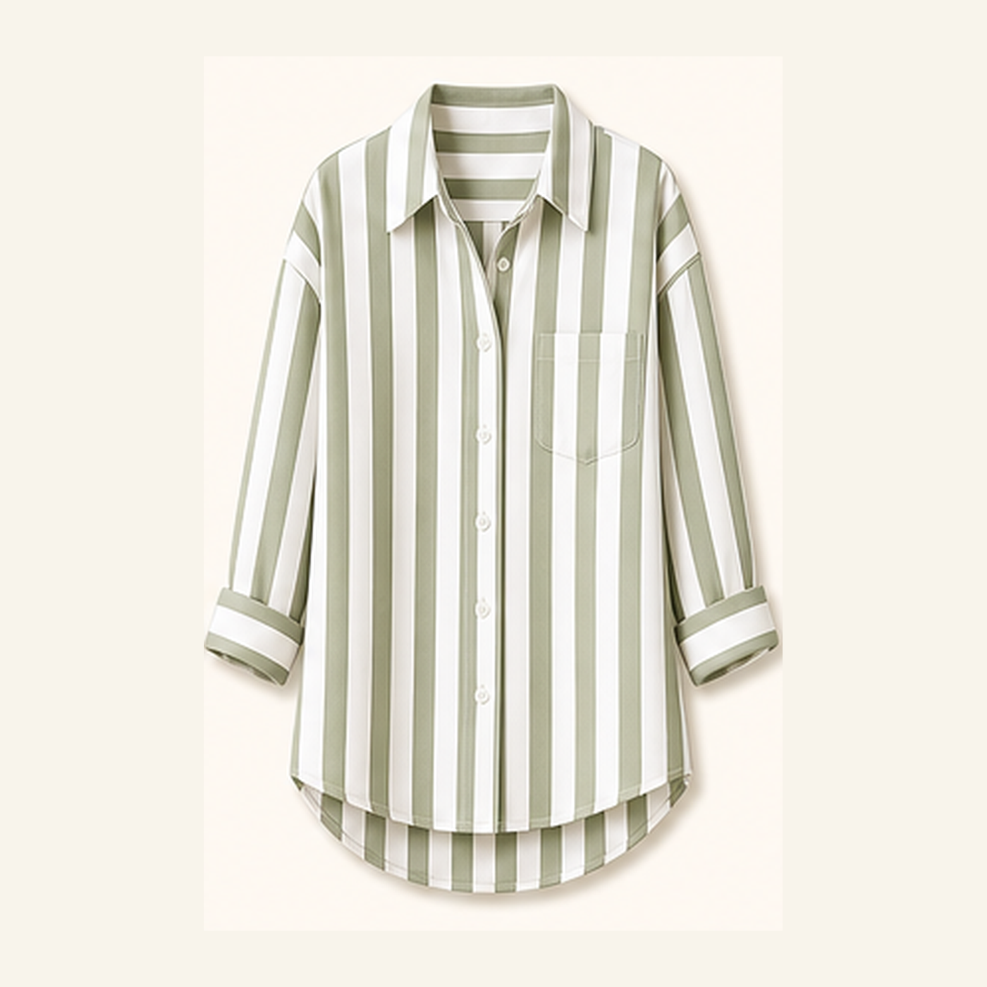 Oversized Cotton Stripe Boyfriend Shirt for Women