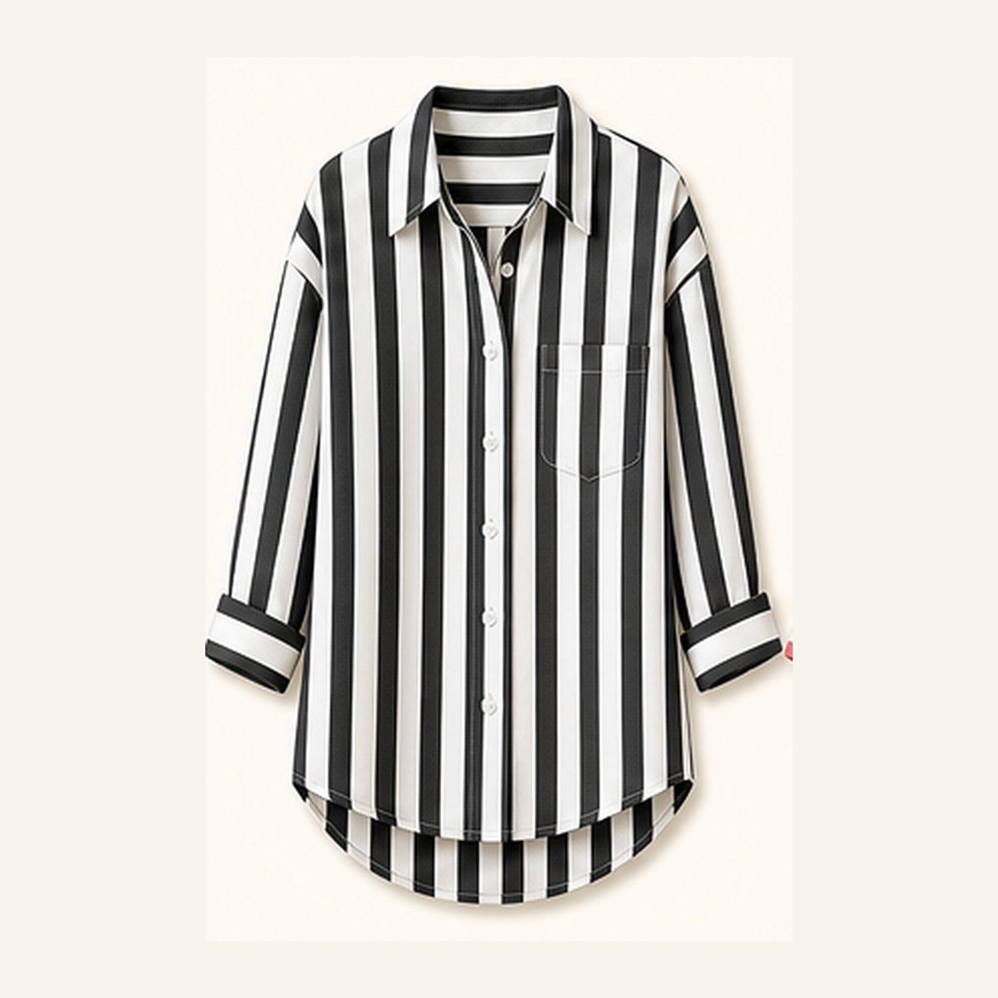 Oversized Cotton Stripe Boyfriend Shirt for Women