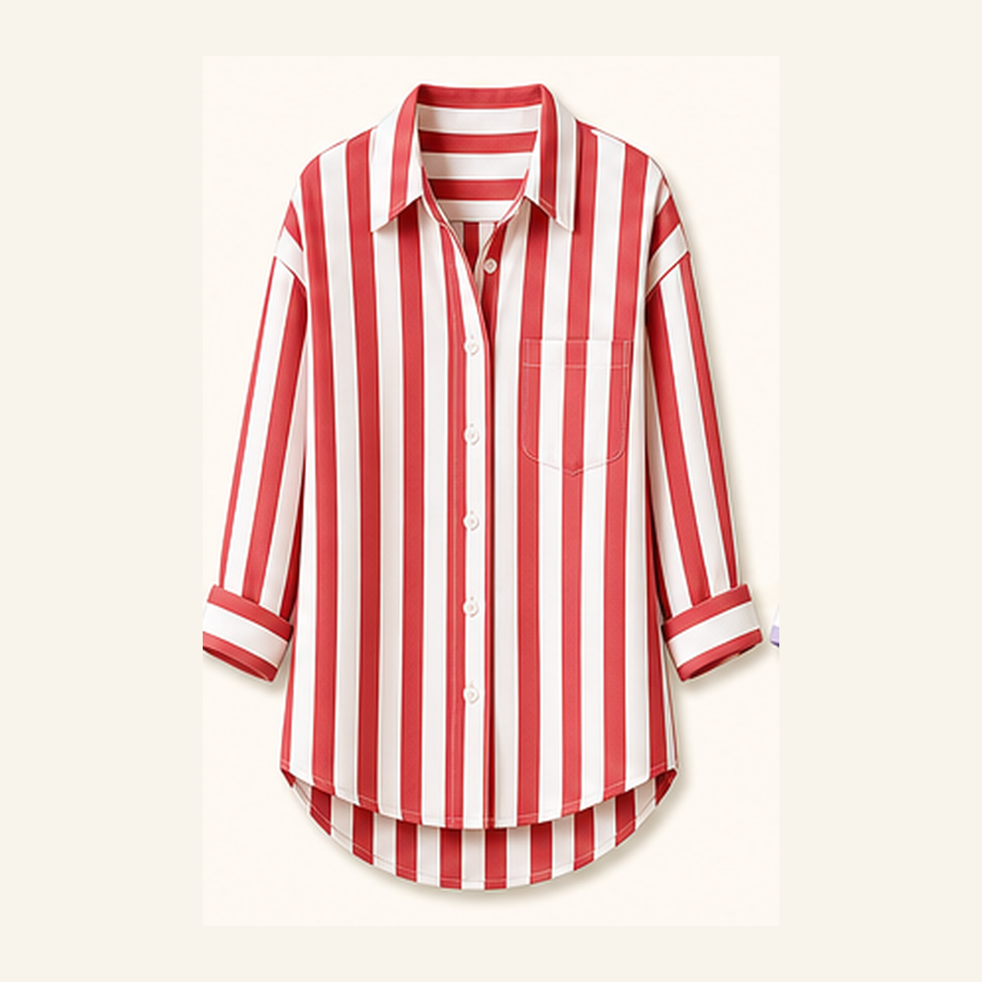 Oversized Cotton Stripe Boyfriend Shirt for Women