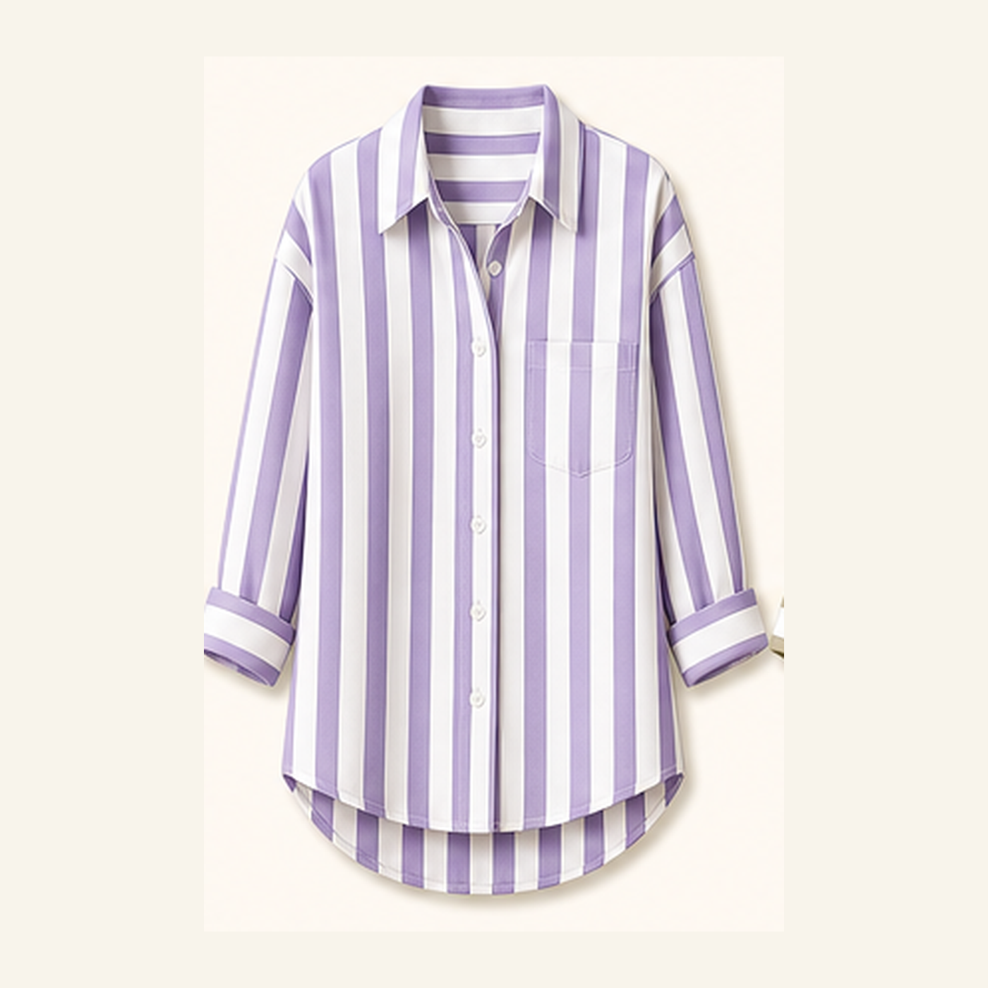Oversized Cotton Stripe Boyfriend Shirt for Women