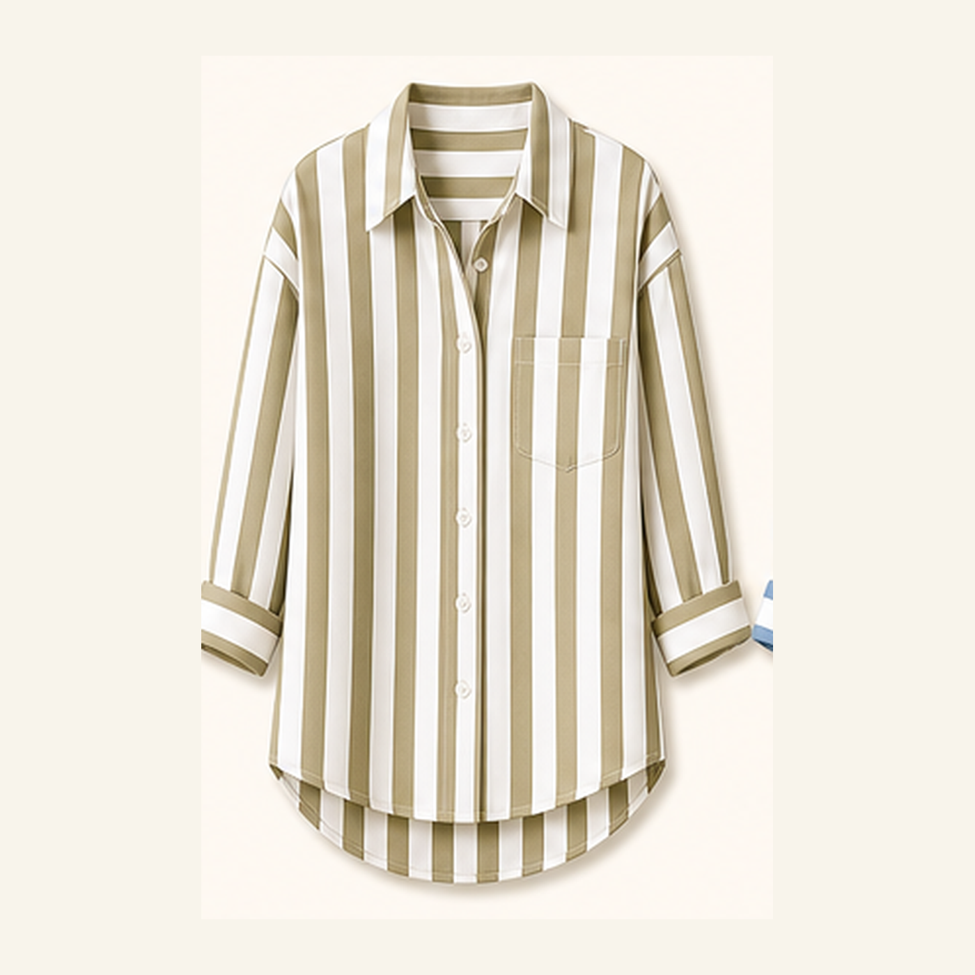 Oversized Cotton Stripe Boyfriend Shirt for Women