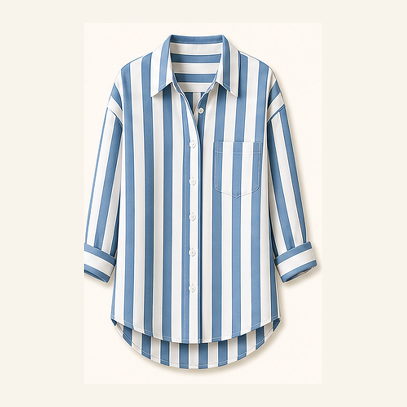 Oversized Cotton Stripe Boyfriend Shirt for Women