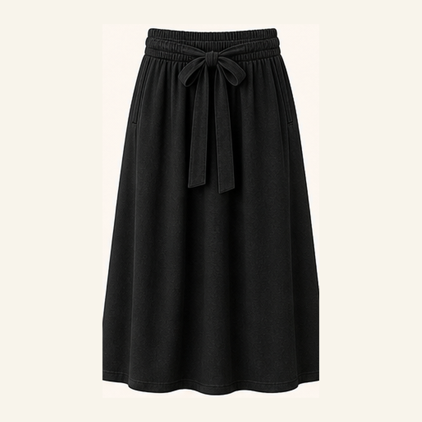 Women's Pull-On Tie Waist Midi A-Line Skirts