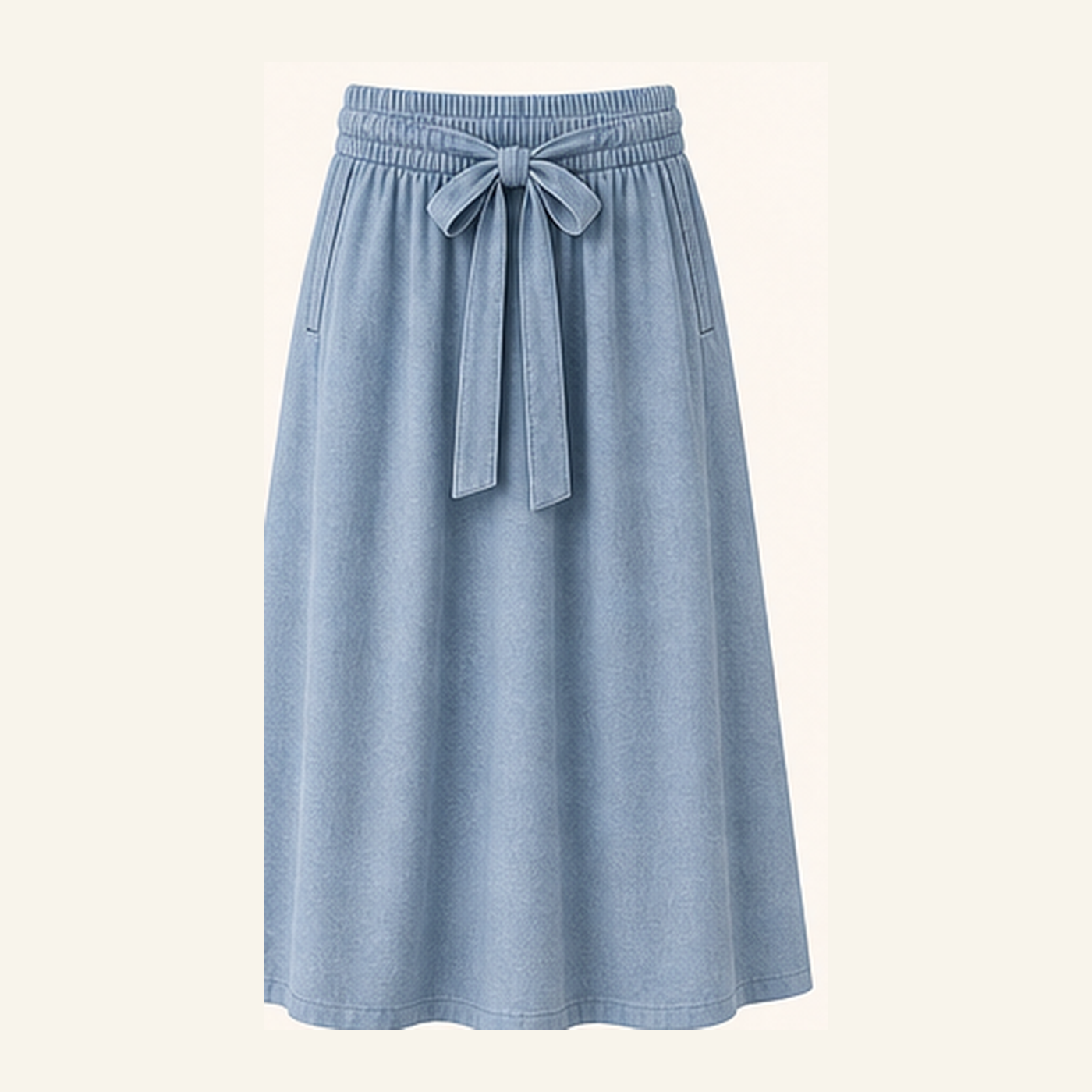 Women's Pull-On Tie Waist Midi A-Line Skirts