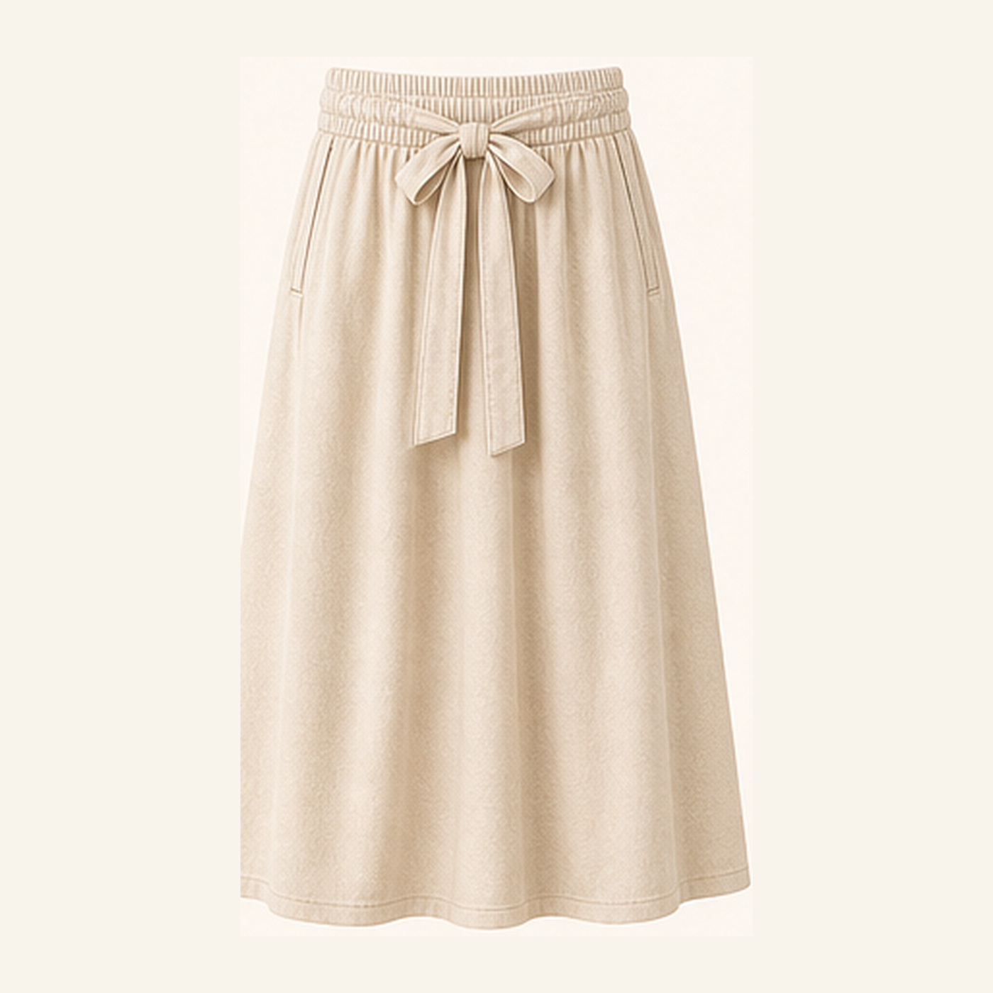 Women's Pull-On Tie Waist Midi A-Line Skirts