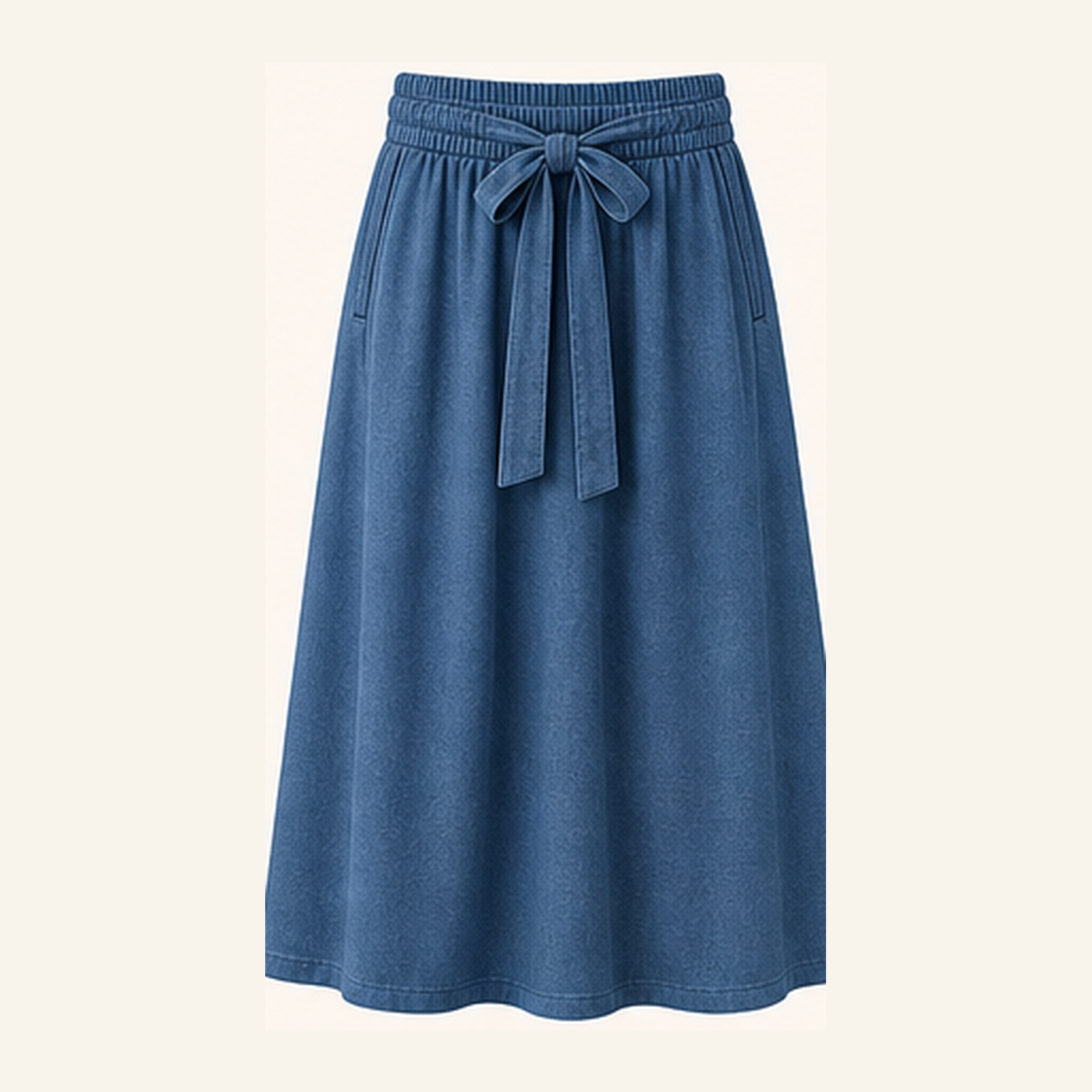 Women's Pull-On Tie Waist Midi A-Line Skirts